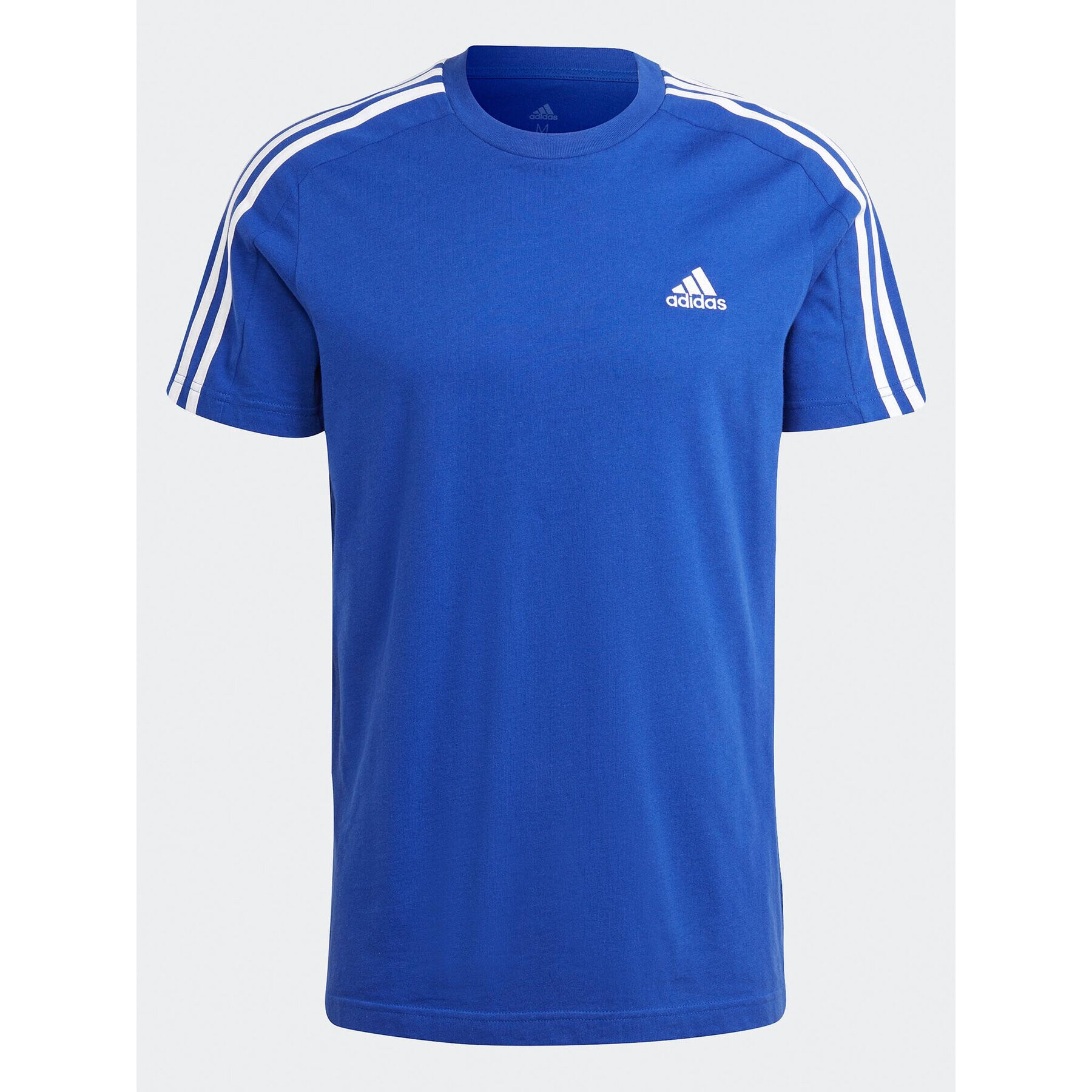 adidas Tricou Essentials Single Jersey 3-Stripes T-Shirt IC9338 Albastru Regular Fit - Pled.ro