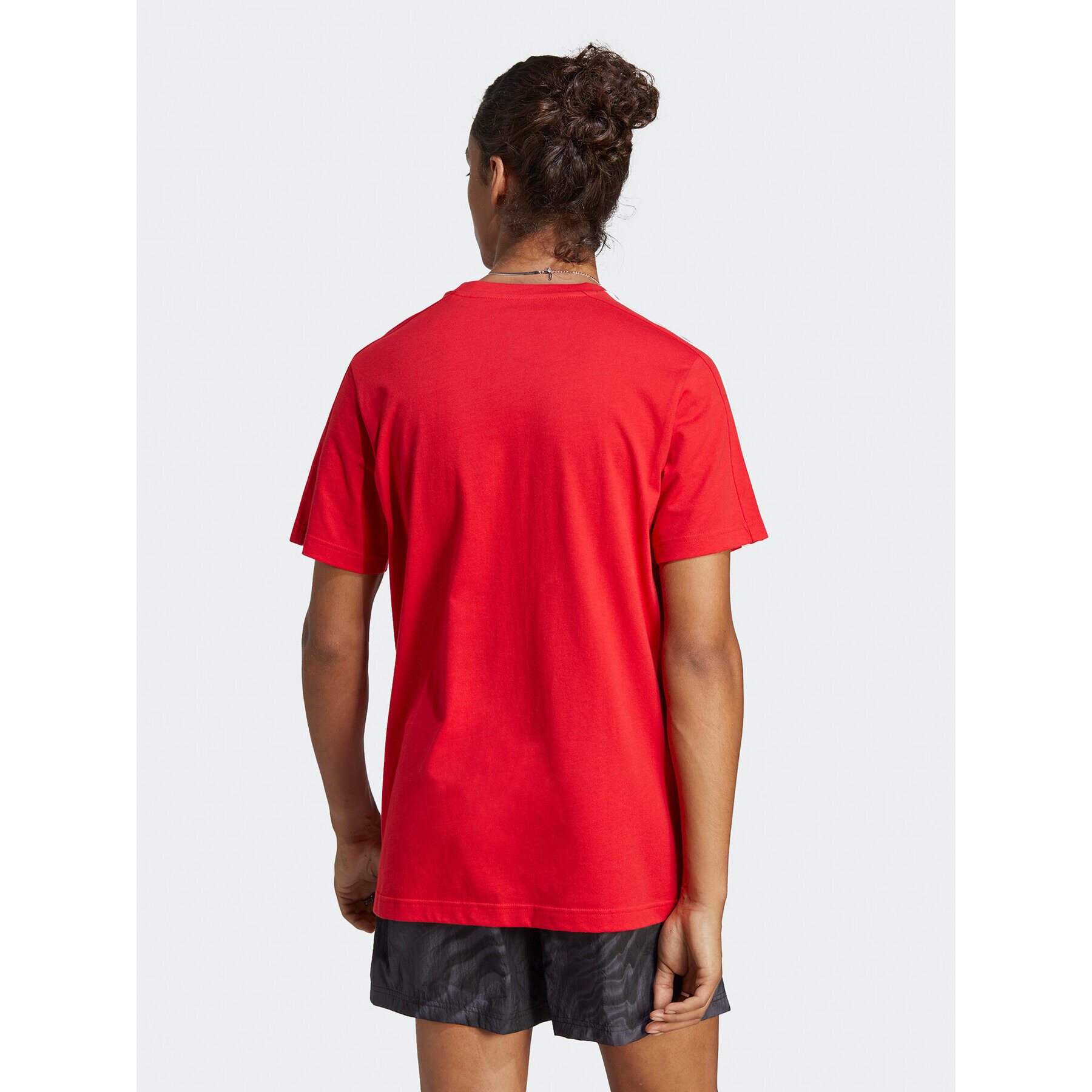 adidas Tricou Essentials Single Jersey 3-Stripes T-Shirt IC9339 Roșu Regular Fit - Pled.ro