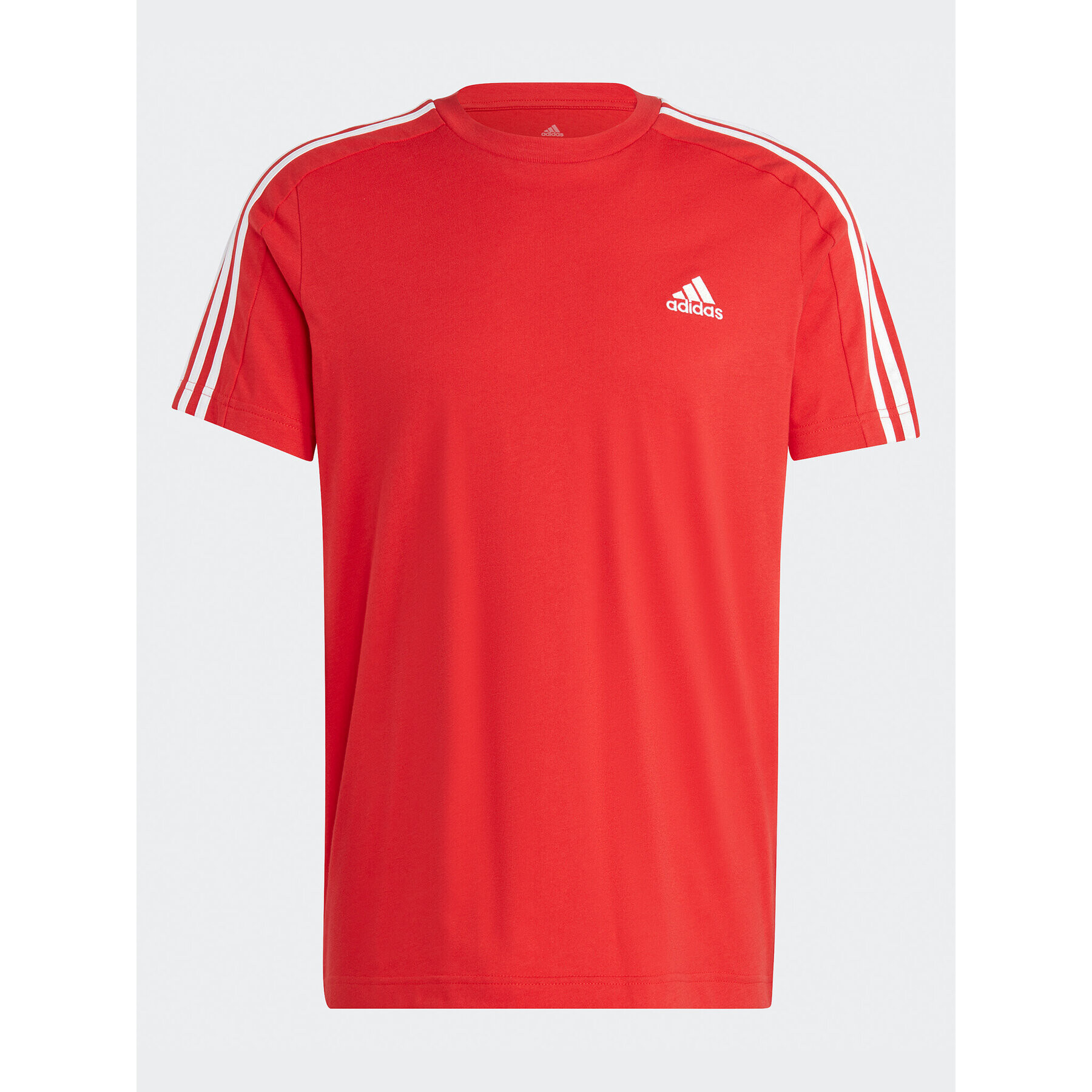 adidas Tricou Essentials Single Jersey 3-Stripes T-Shirt IC9339 Roșu Regular Fit - Pled.ro