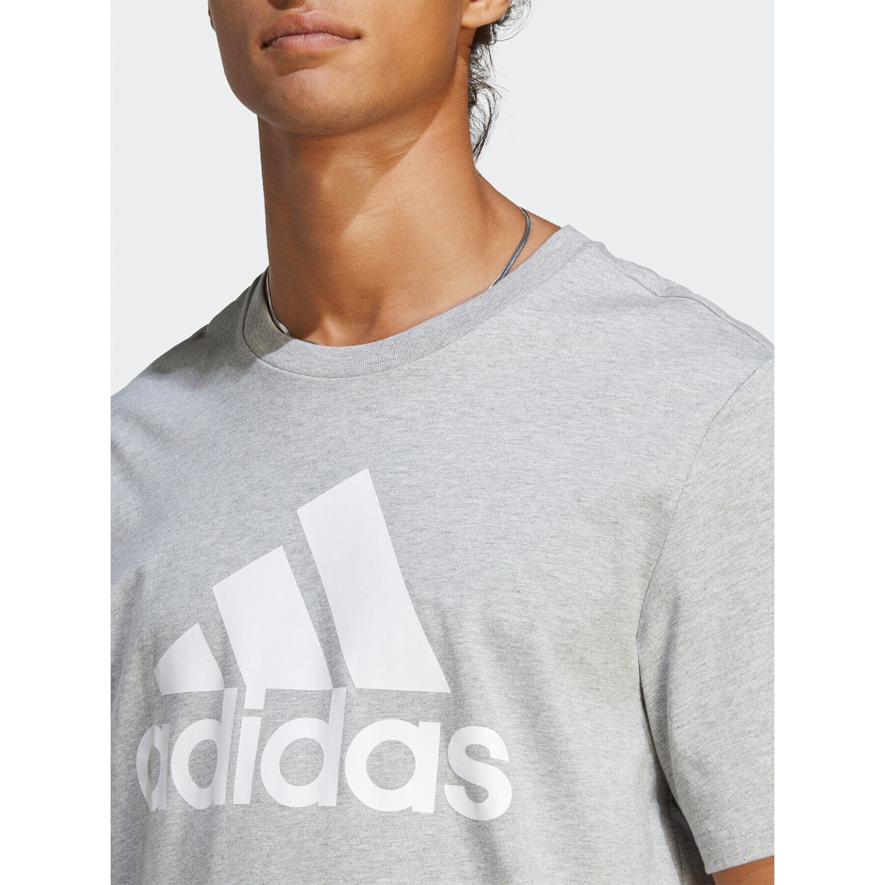 adidas Tricou Essentials Single Jersey Big Logo T-Shirt IC9350 Gri Regular Fit - Pled.ro