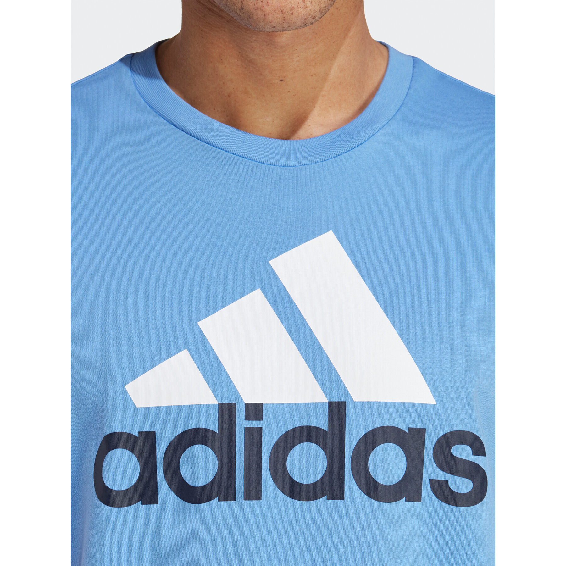 adidas Tricou Essentials Single Jersey Big Logo T-Shirt IC9360 Albastru Regular Fit - Pled.ro