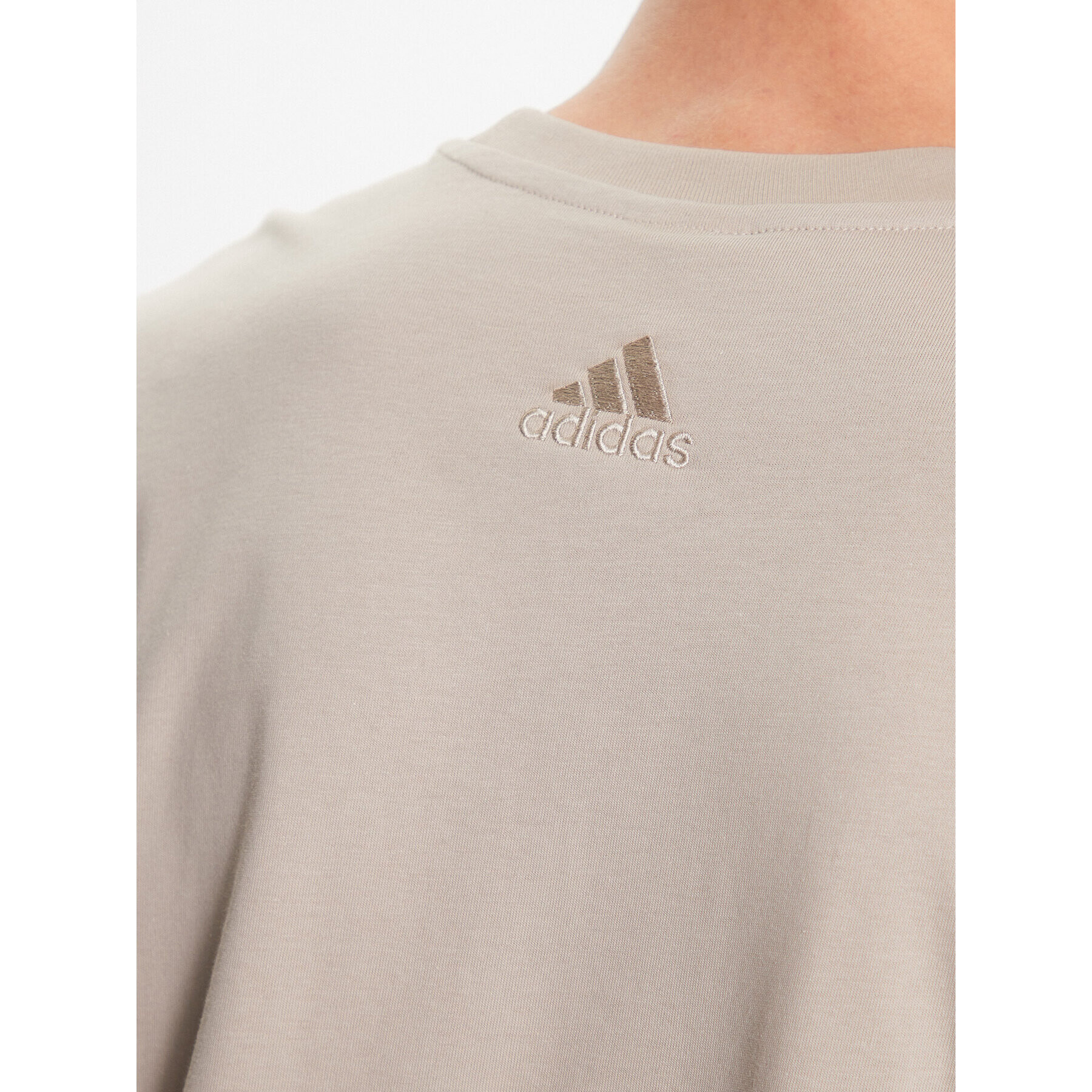 adidas Tricou Essentials Single Jersey Big Logo T-Shirt IJ8575 Bej Regular Fit - Pled.ro