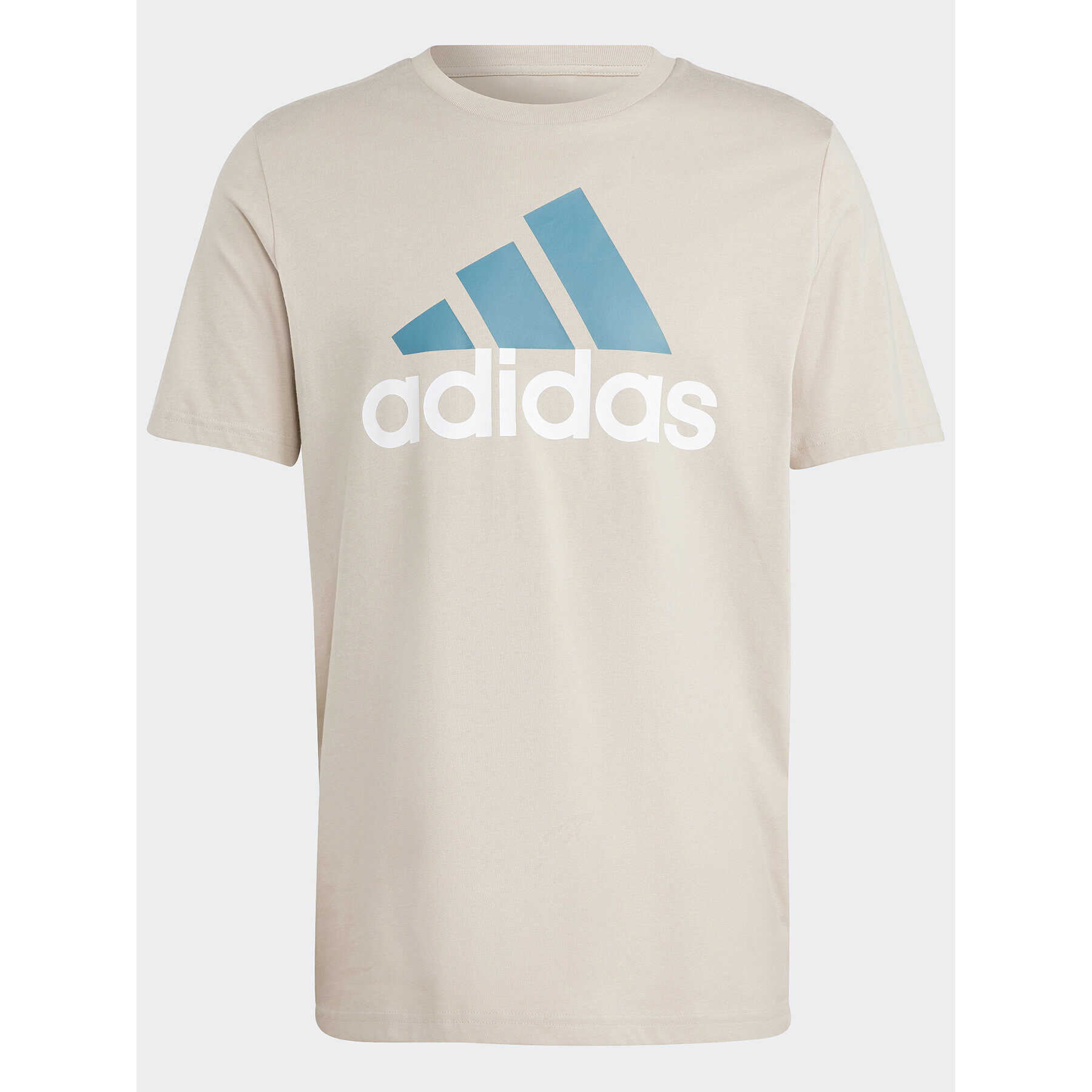 adidas Tricou Essentials Single Jersey Big Logo T-Shirt IJ8575 Bej Regular Fit - Pled.ro