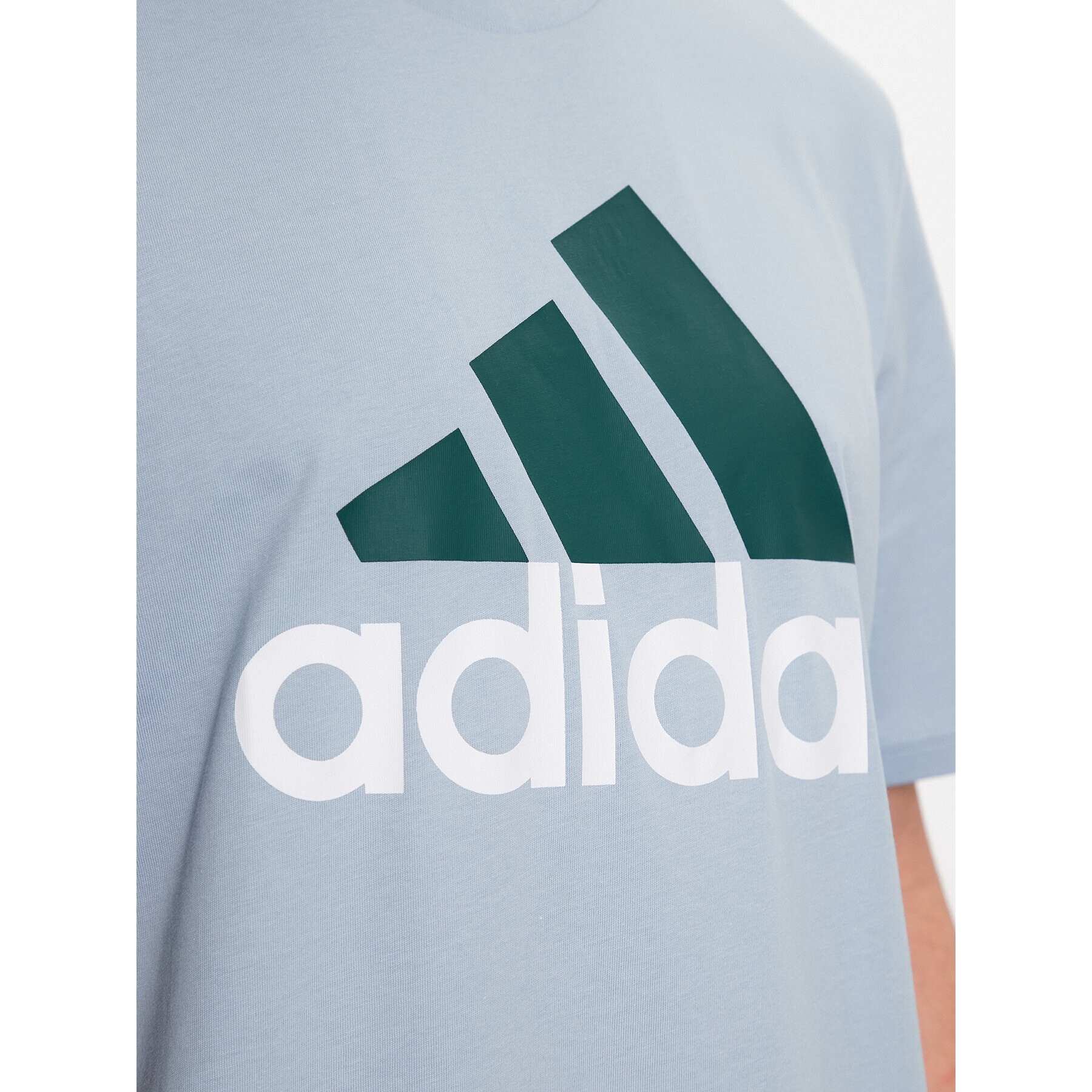 adidas Tricou Essentials Single Jersey Big Logo T-Shirt IJ8576 Albastru Regular Fit - Pled.ro