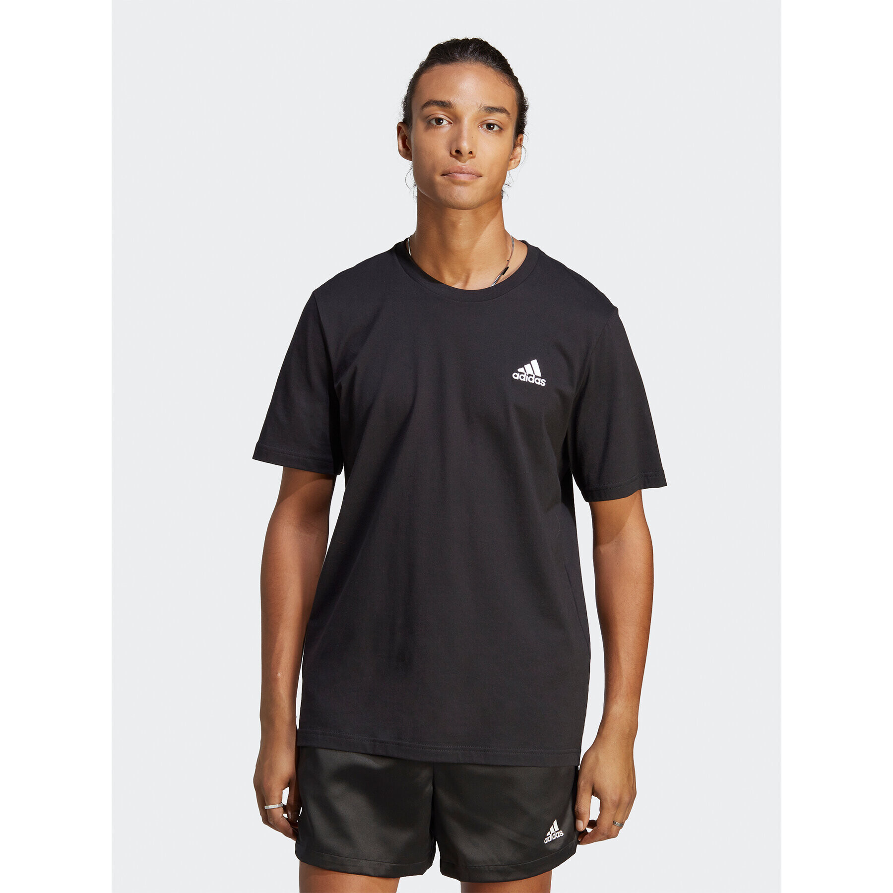 adidas Tricou Essentials Single Jersey Embroidered Small Logo T-Shirt IC9282 Negru Regular Fit - Pled.ro