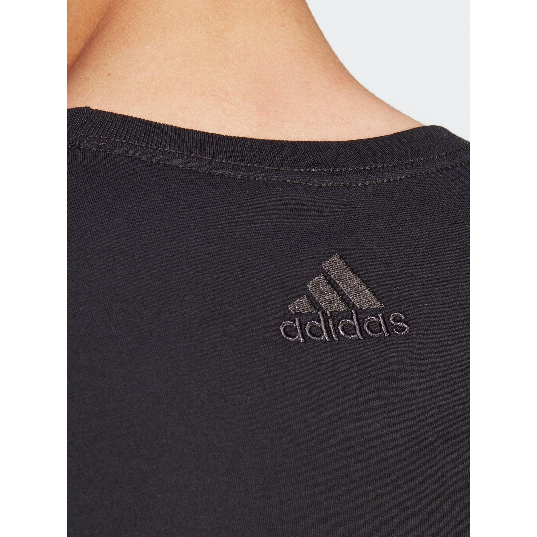 adidas Tricou Essentials Single Jersey Linear Embroidered Logo T-Shirt IC9274 Negru Regular Fit - Pled.ro