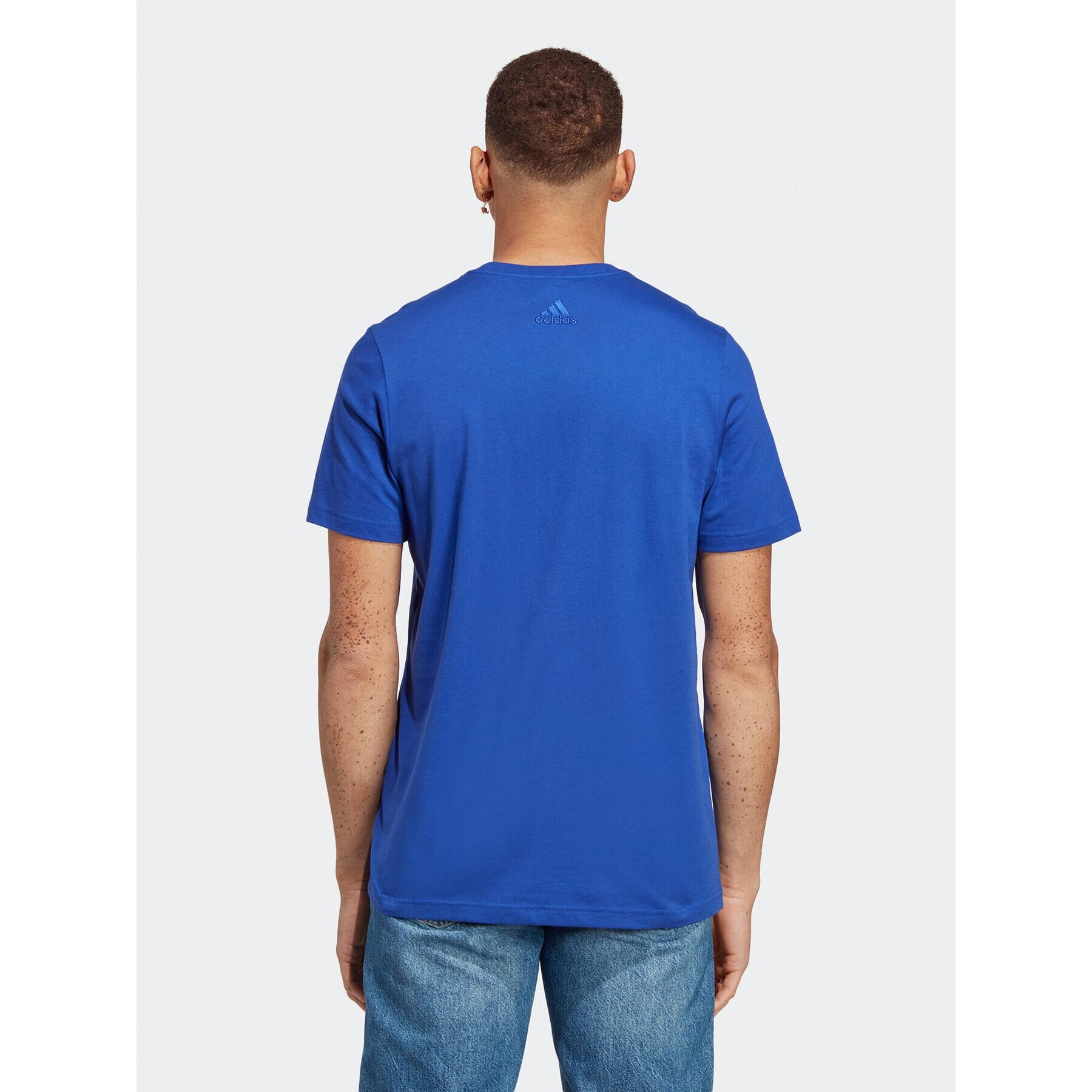 adidas Tricou Essentials Single Jersey Linear Embroidered Logo T-Shirt IC9279 Albastru Regular Fit - Pled.ro