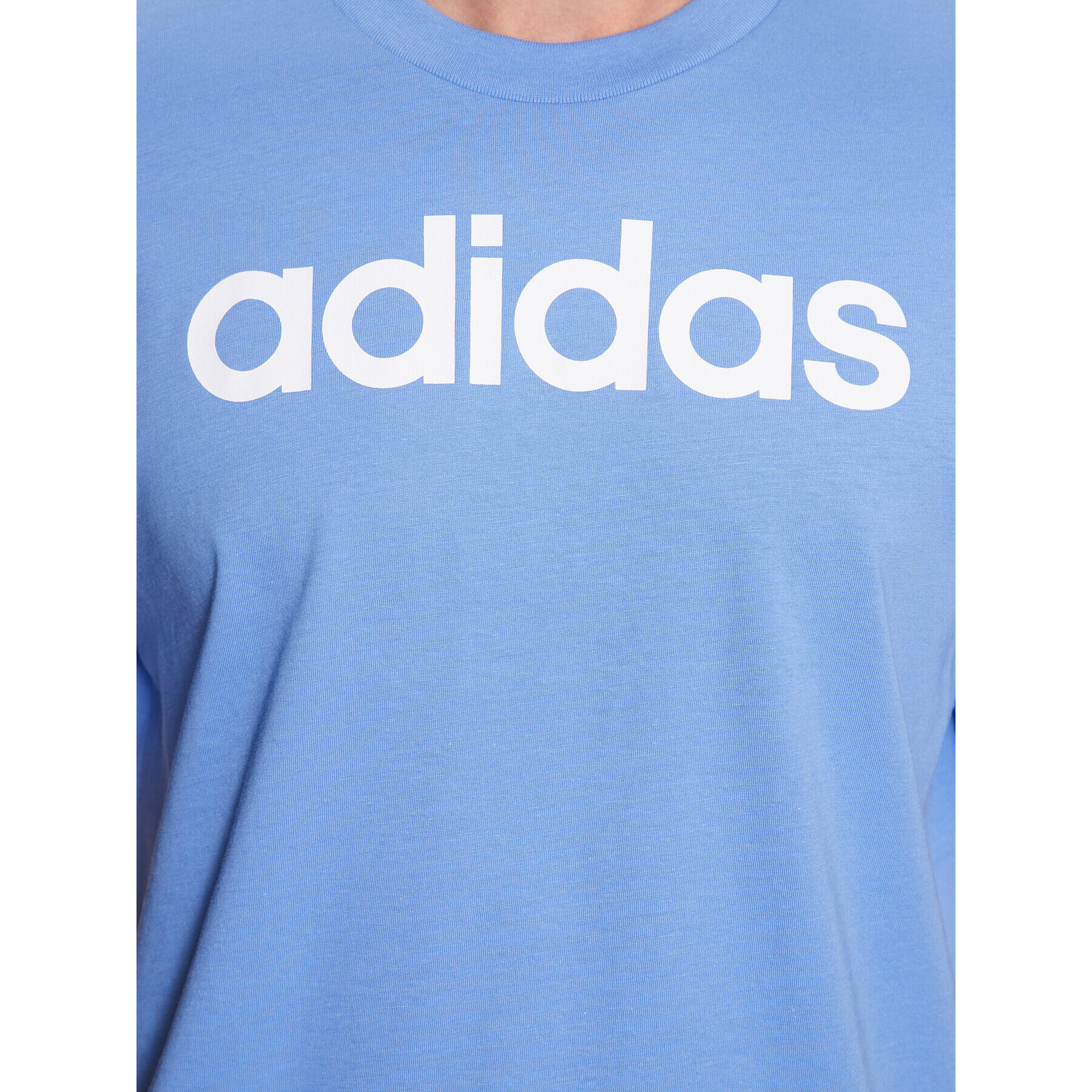 adidas Tricou Essentials Single Jersey Linear Embroidered Logo T-Shirt IC9295 Albastru Regular Fit - Pled.ro