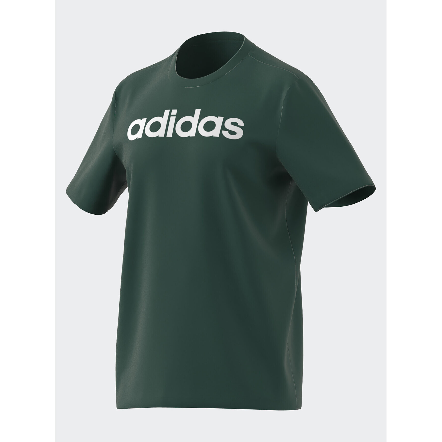 adidas Tricou Essentials Single Jersey Linear Embroidered Logo T-Shirt IJ8658 Verde Regular Fit - Pled.ro