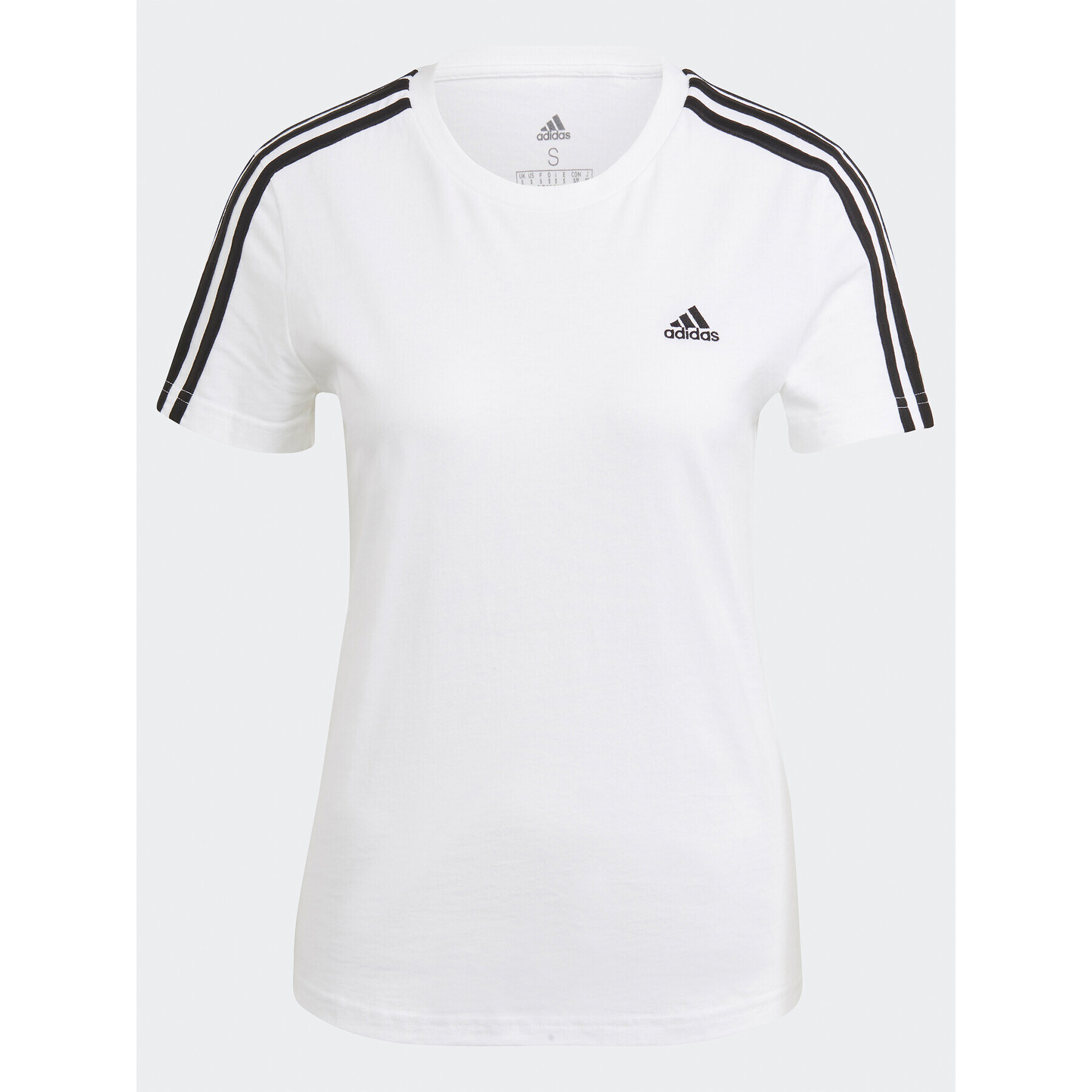 adidas Tricou Essentials Slim 3-Stripes T-Shirt GL0783 Alb Slim Fit - Pled.ro