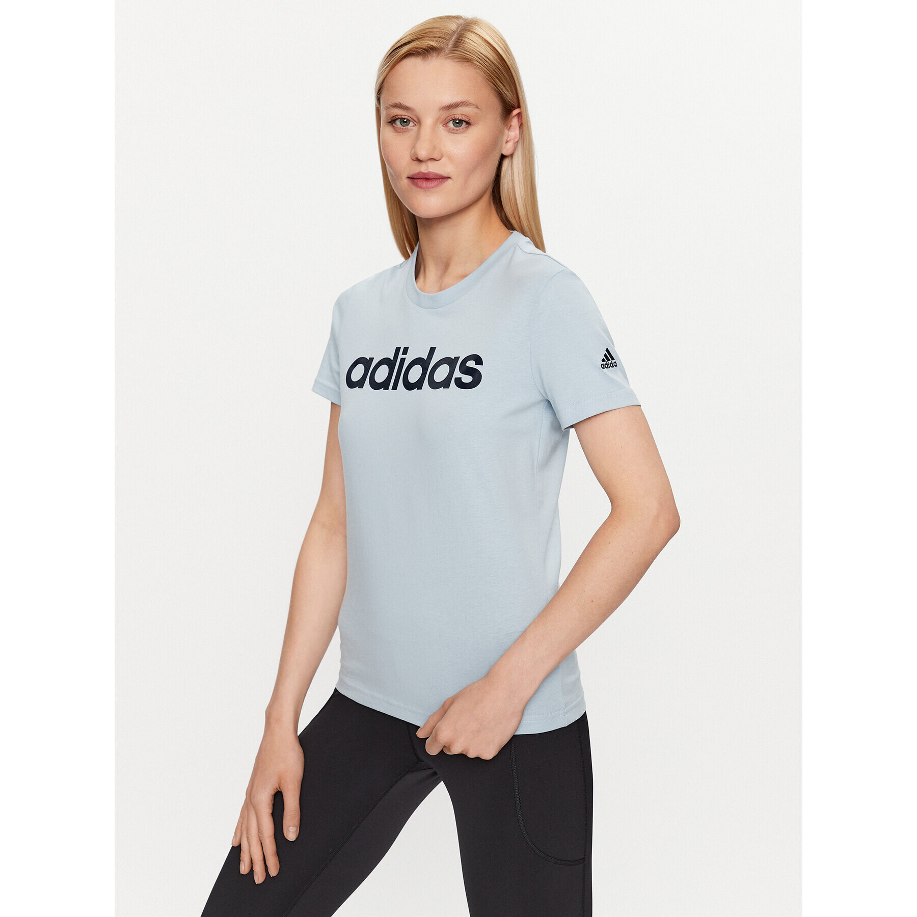 adidas Tricou Essentials Slim Logo T-Shirt IM2832 Albastru Slim Fit - Pled.ro