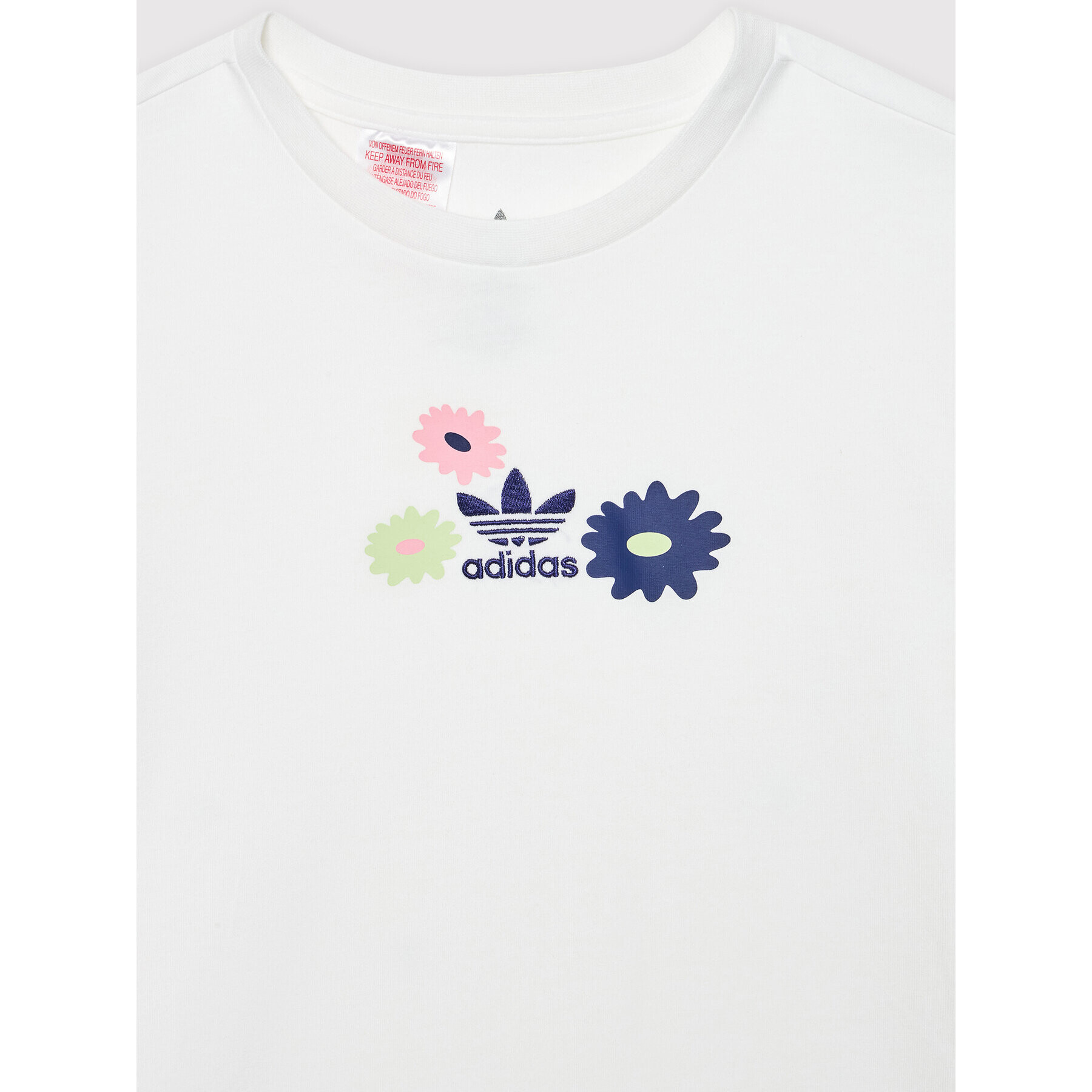 adidas Tricou Flower Print HF7467 Alb Regular Fit - Pled.ro