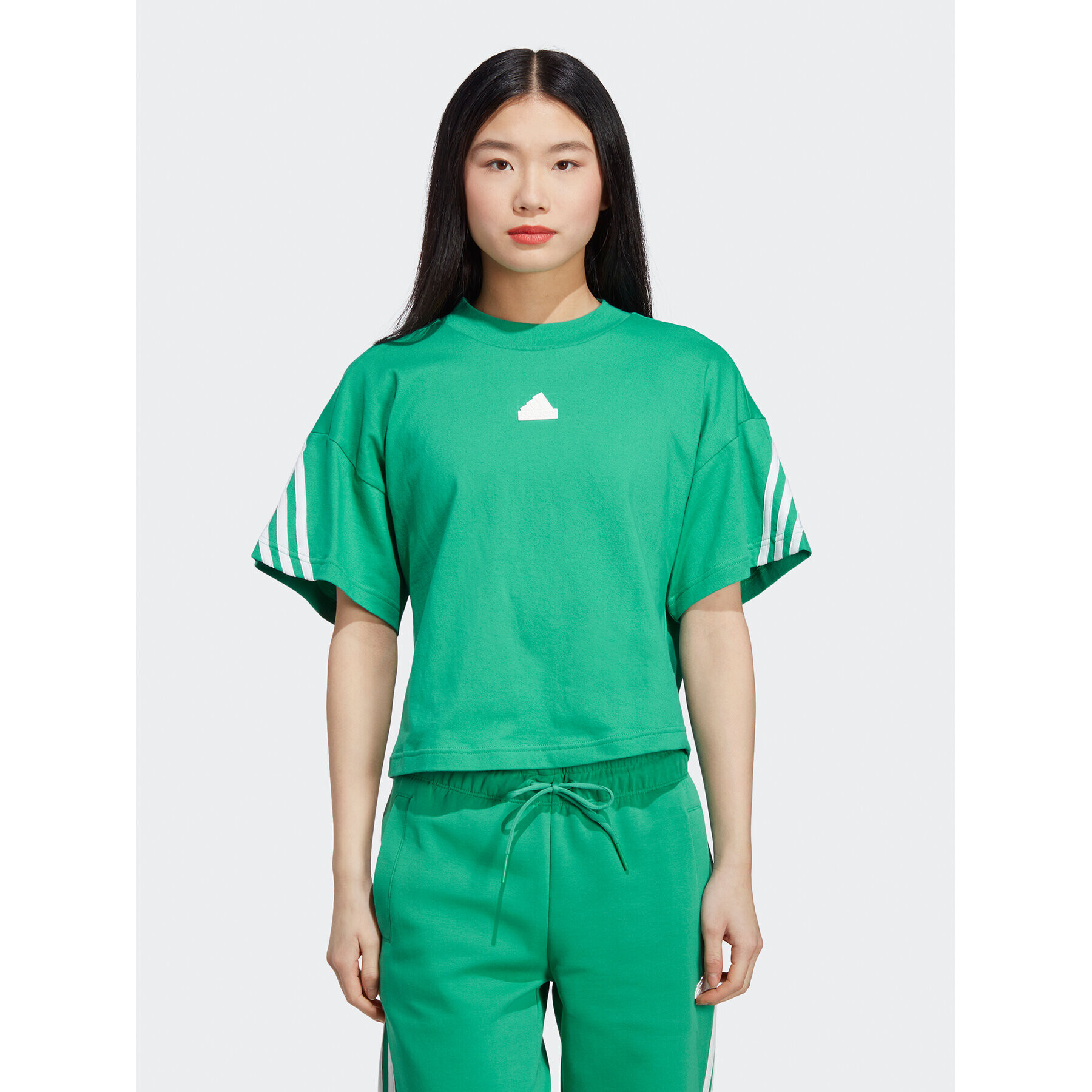 adidas Tricou Future Icons 3-Stripes T-Shirt IB8522 Verde Loose Fit - Pled.ro