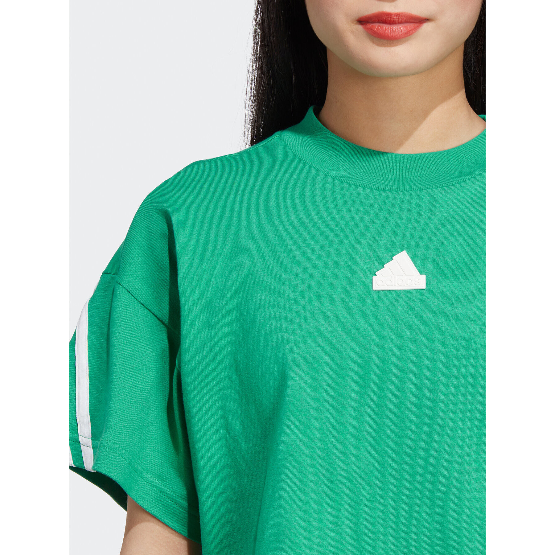 adidas Tricou Future Icons 3-Stripes T-Shirt IB8522 Verde Loose Fit - Pled.ro