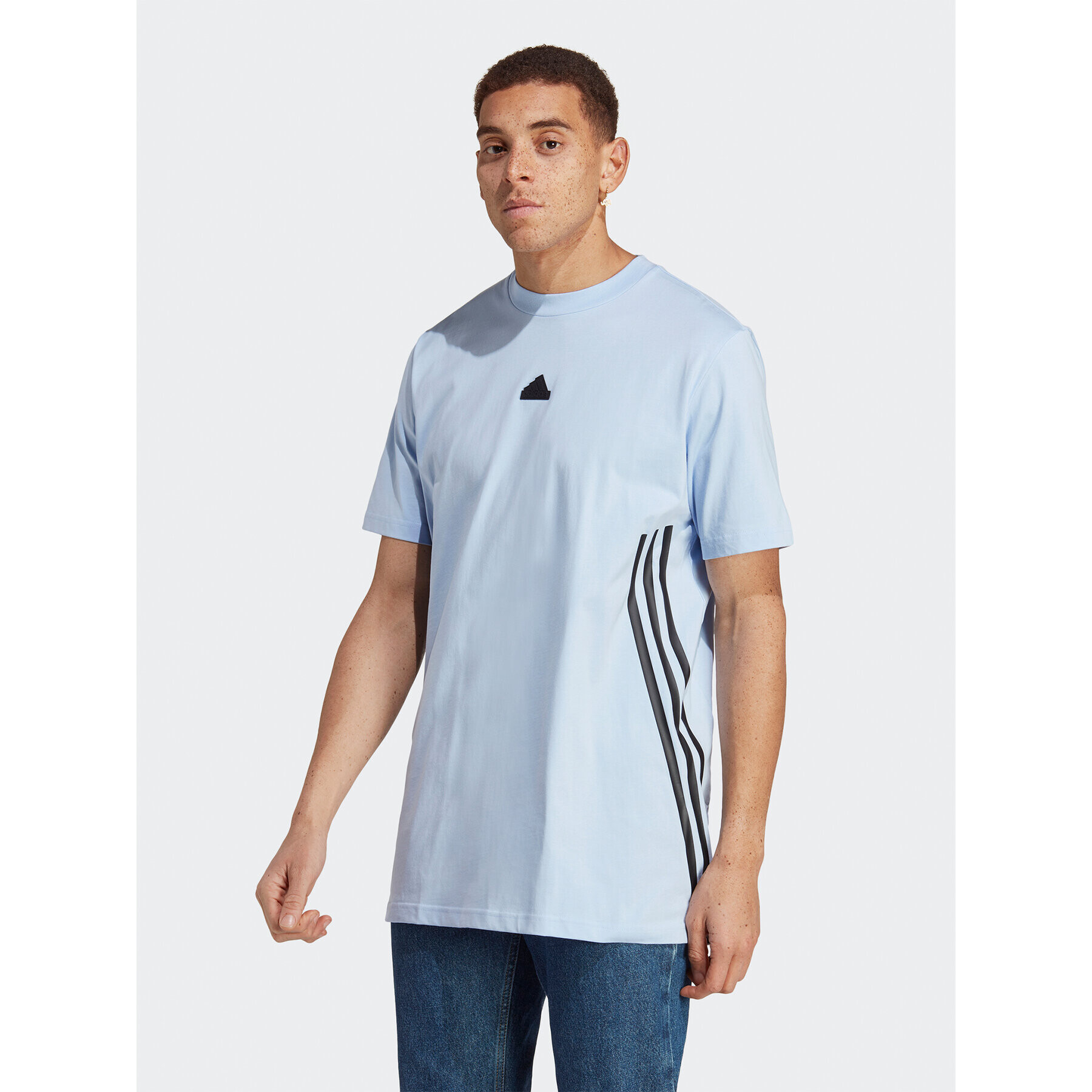 adidas Tricou Future Icons 3-Stripes T-Shirt IC8249 Albastru Loose Fit - Pled.ro