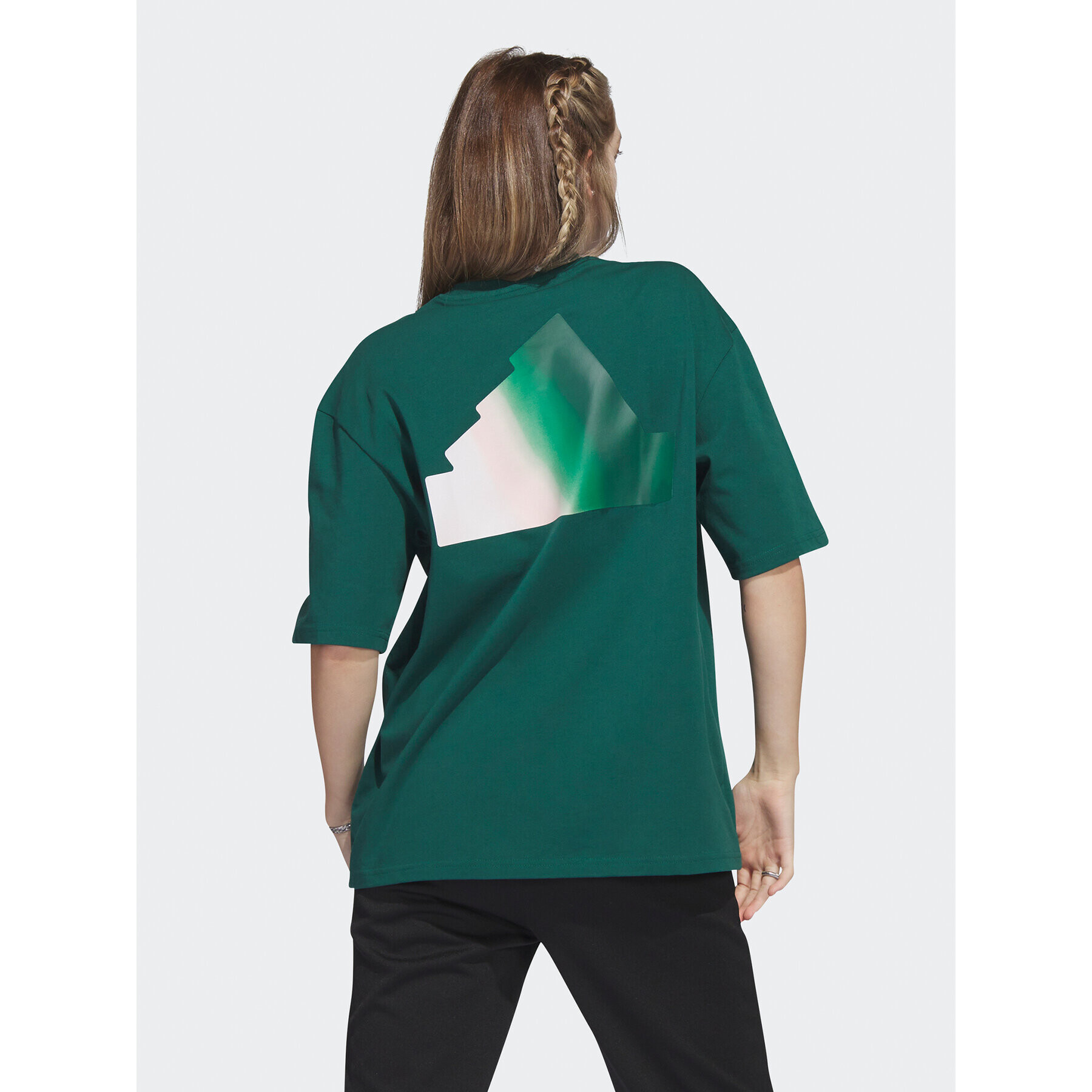 adidas Tricou Future Icons Graphic Boyfriend T-Shirt H49639 Verde Loose Fit - Pled.ro