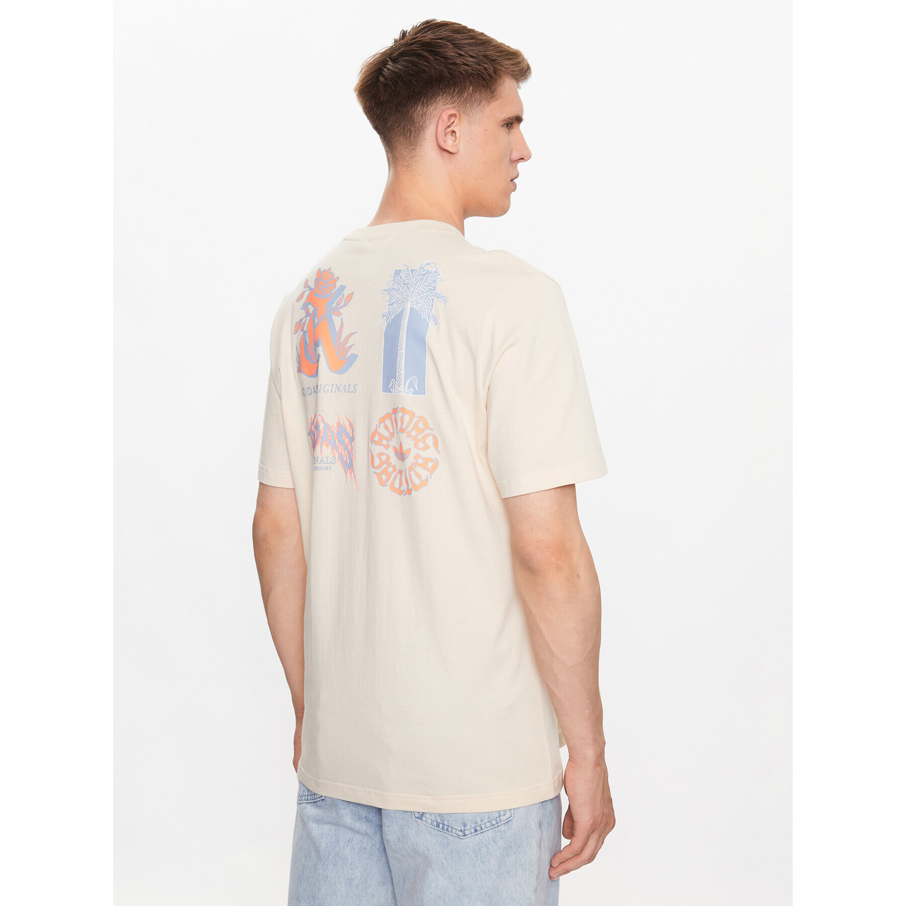 adidas Tricou Graphic Glide T-Shirt IC5751 Bej Loose Fit - Pled.ro