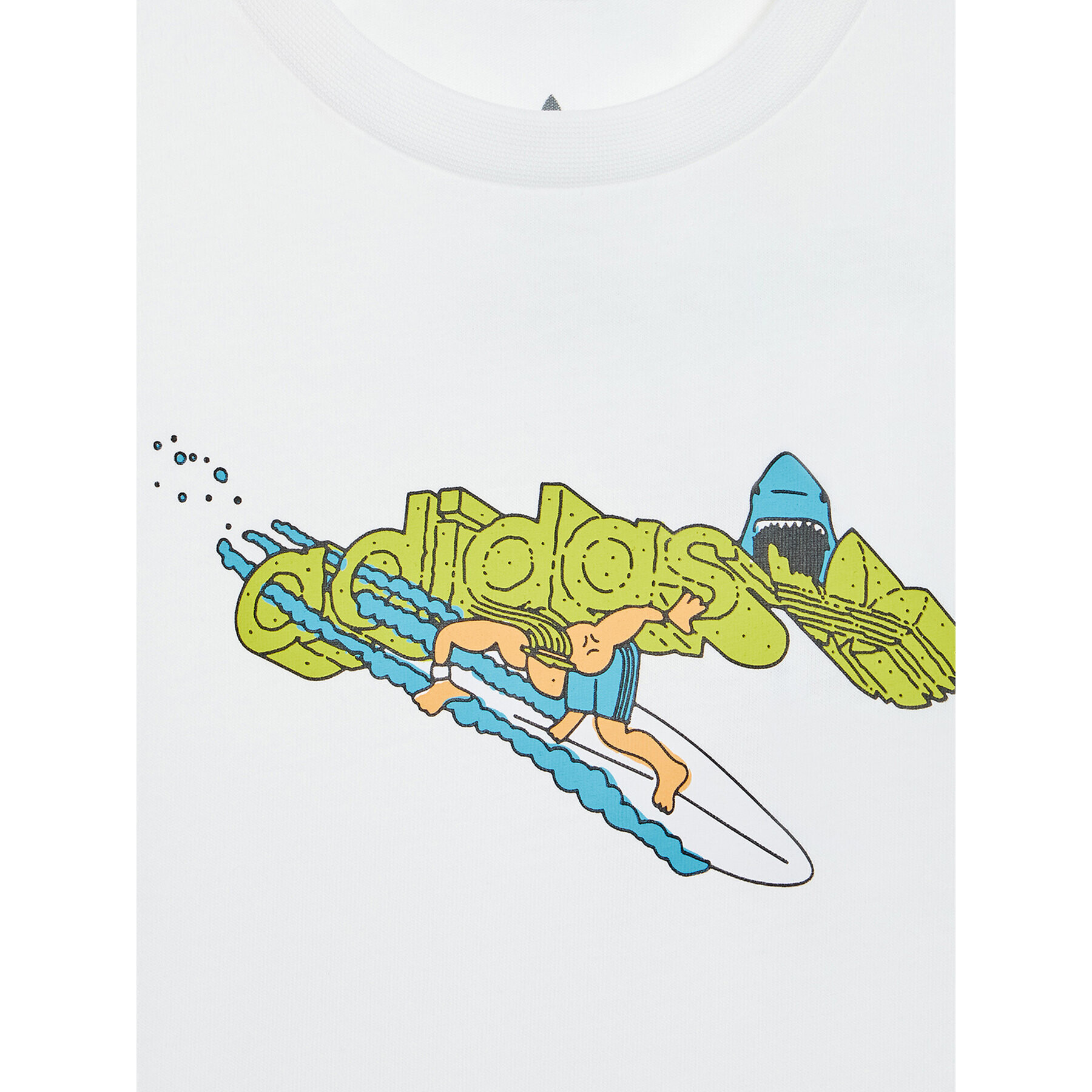 adidas Tricou Graphic Stoked Beach HE6908 Alb Regular Fit - Pled.ro