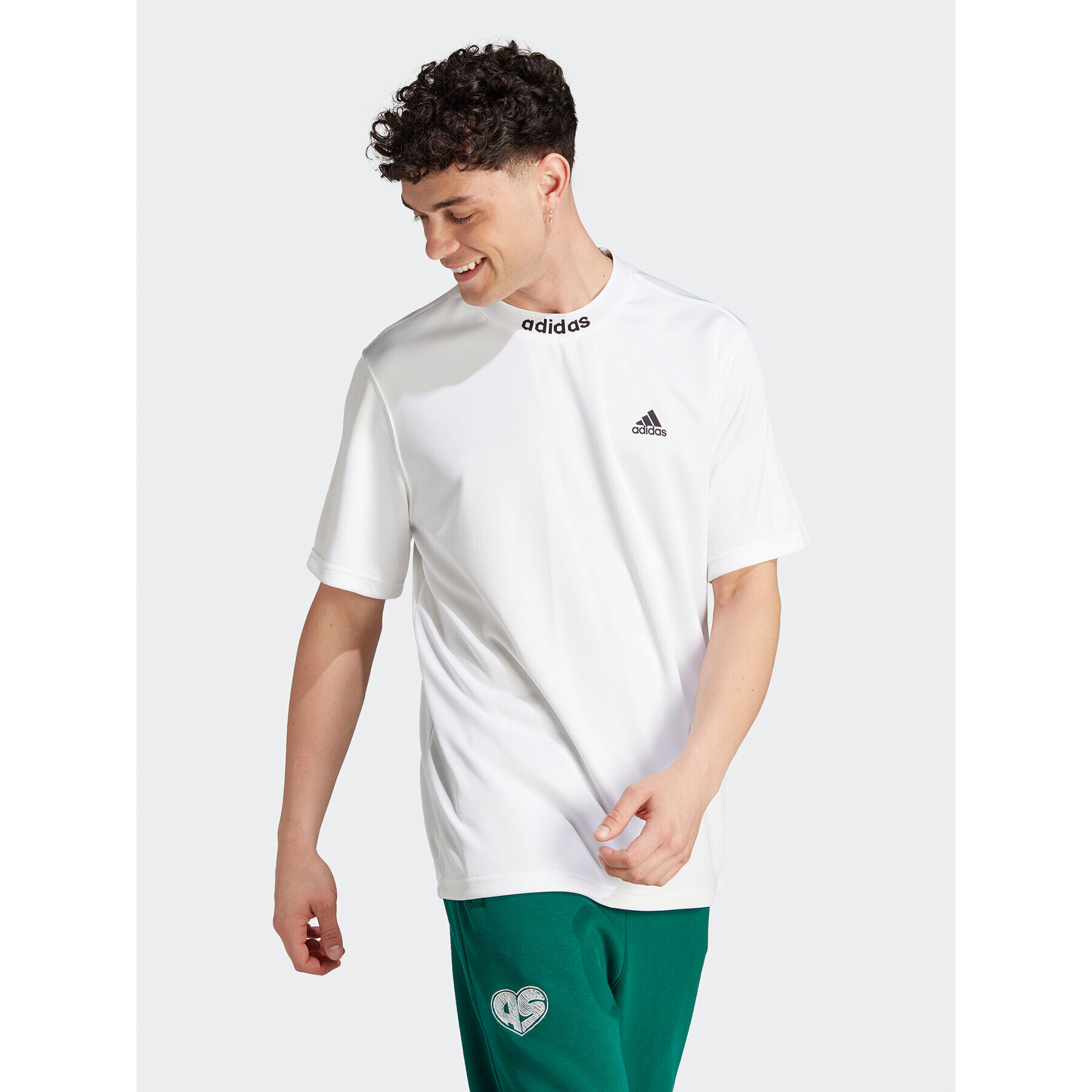 adidas Tricou HY1285 Alb Loose Fit - Pled.ro