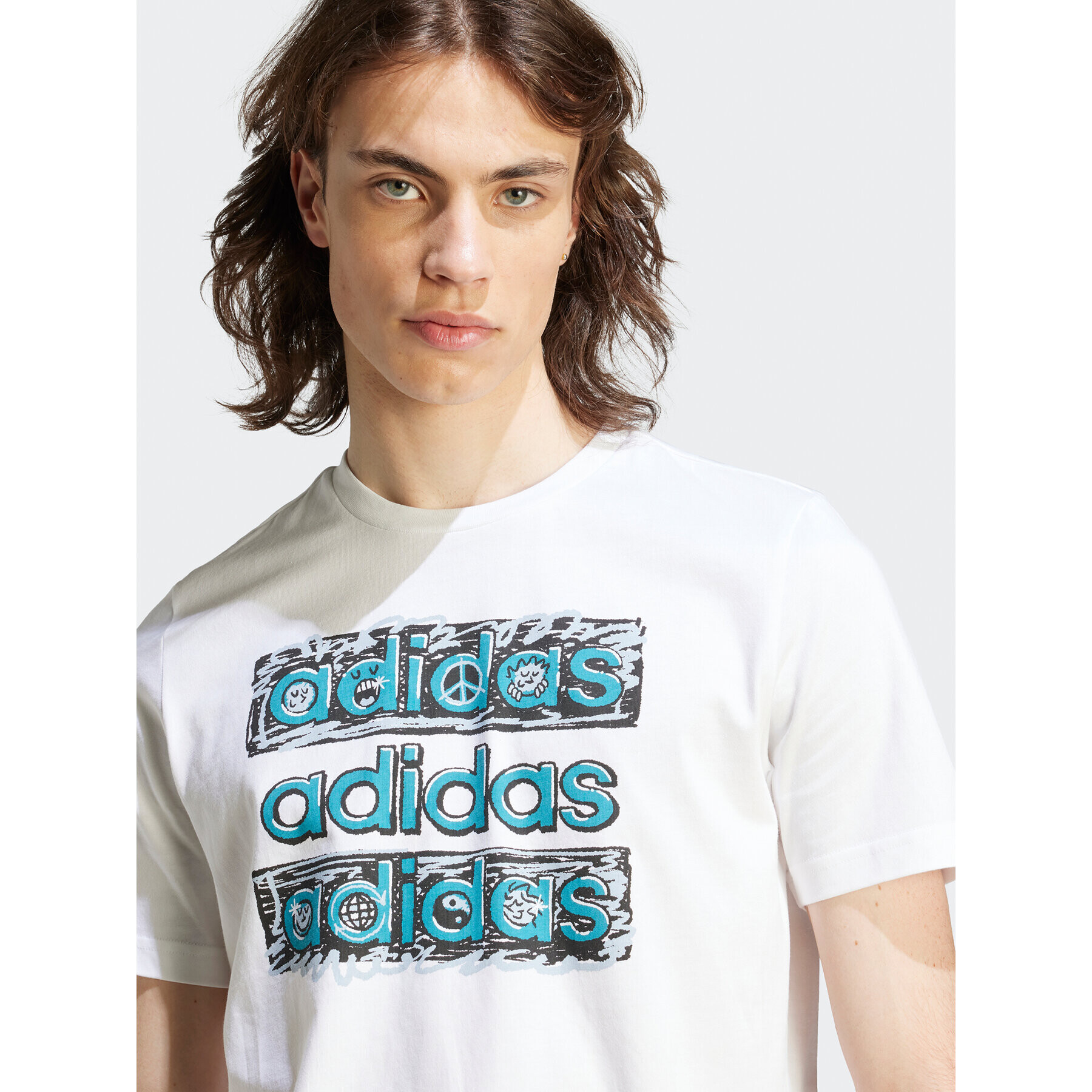 adidas Tricou HY1338 Alb Regular Fit - Pled.ro