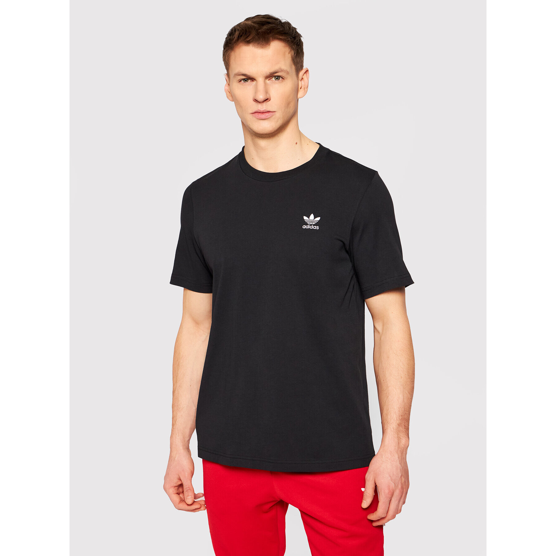 adidas Tricou Loungewear adicolor Essentials Trefoil Tee GN3416 Negru Regular Fit - Pled.ro