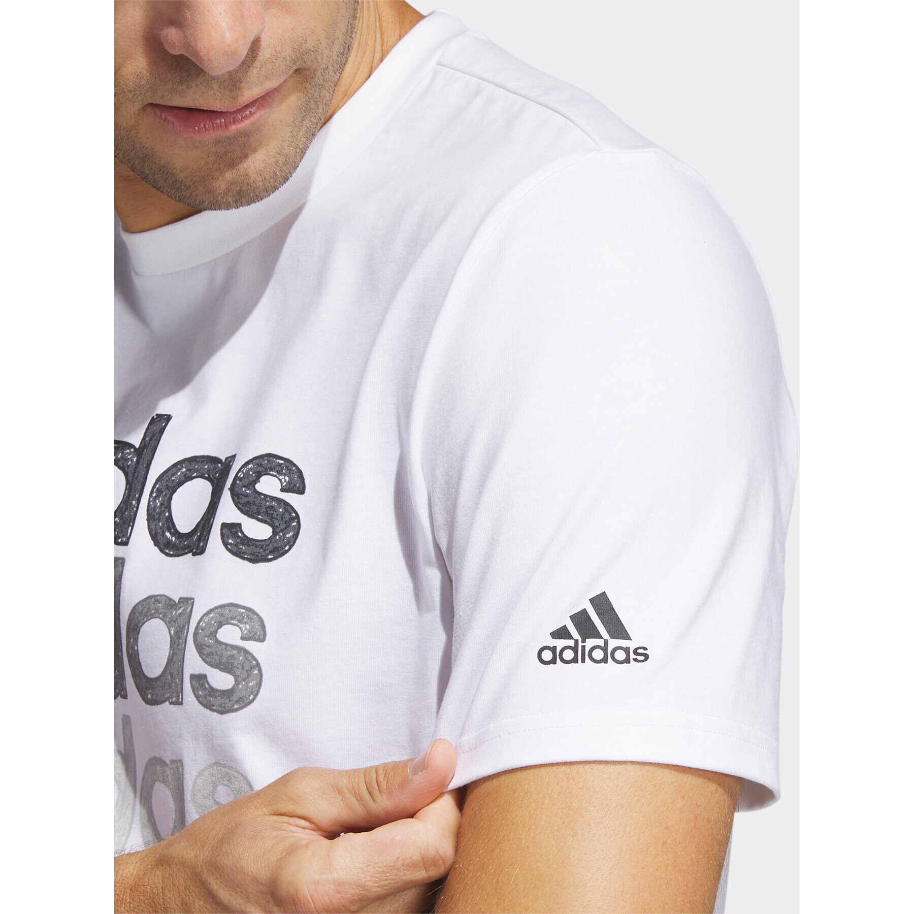 adidas Tricou Multi Linear Sportswear Graphic T-Shirt (Short Sleeve) HS2522 Alb Regular Fit - Pled.ro