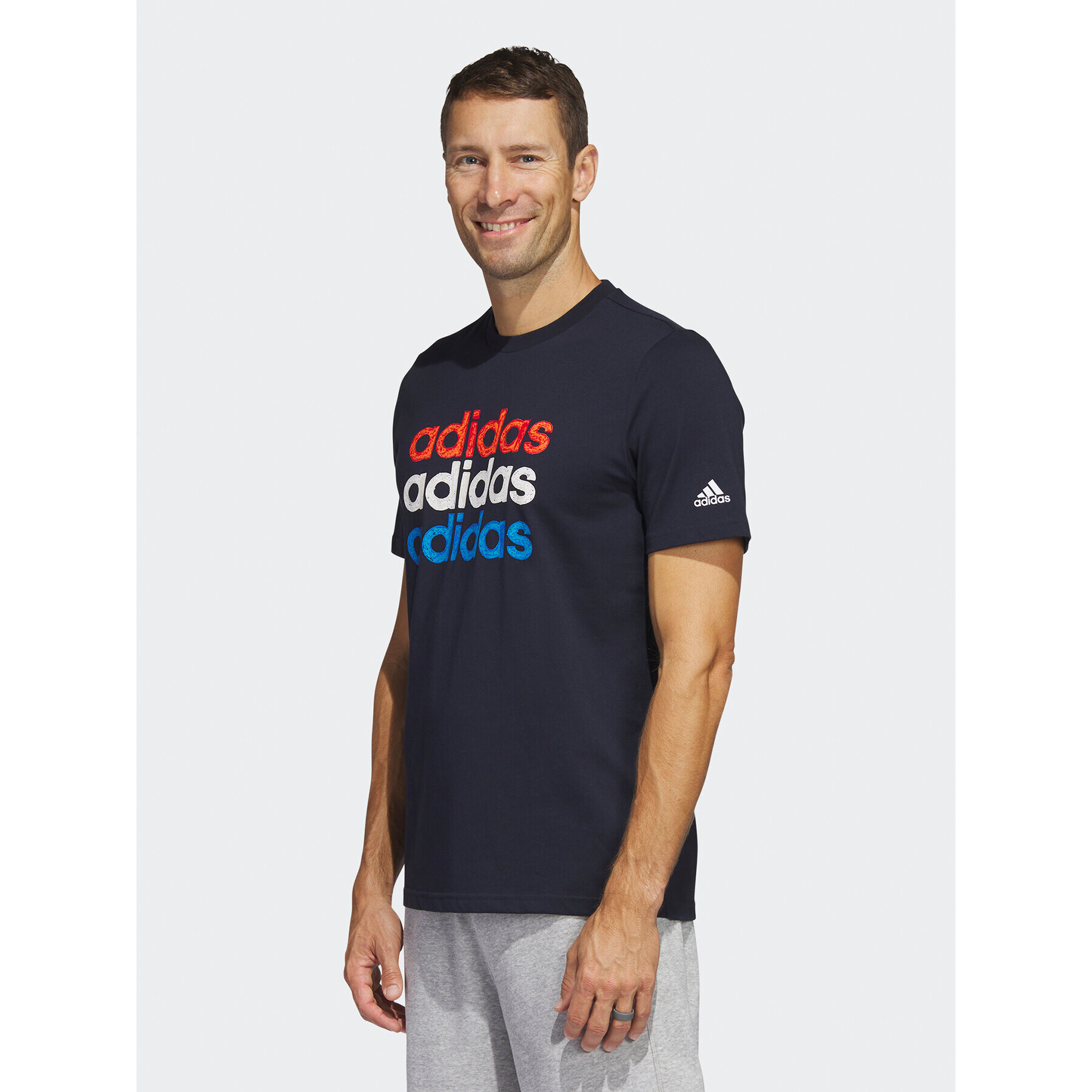 adidas Tricou Multi Linear Sportswear Graphic T-Shirt (Short Sleeve) HS2524 Albastru Regular Fit - Pled.ro