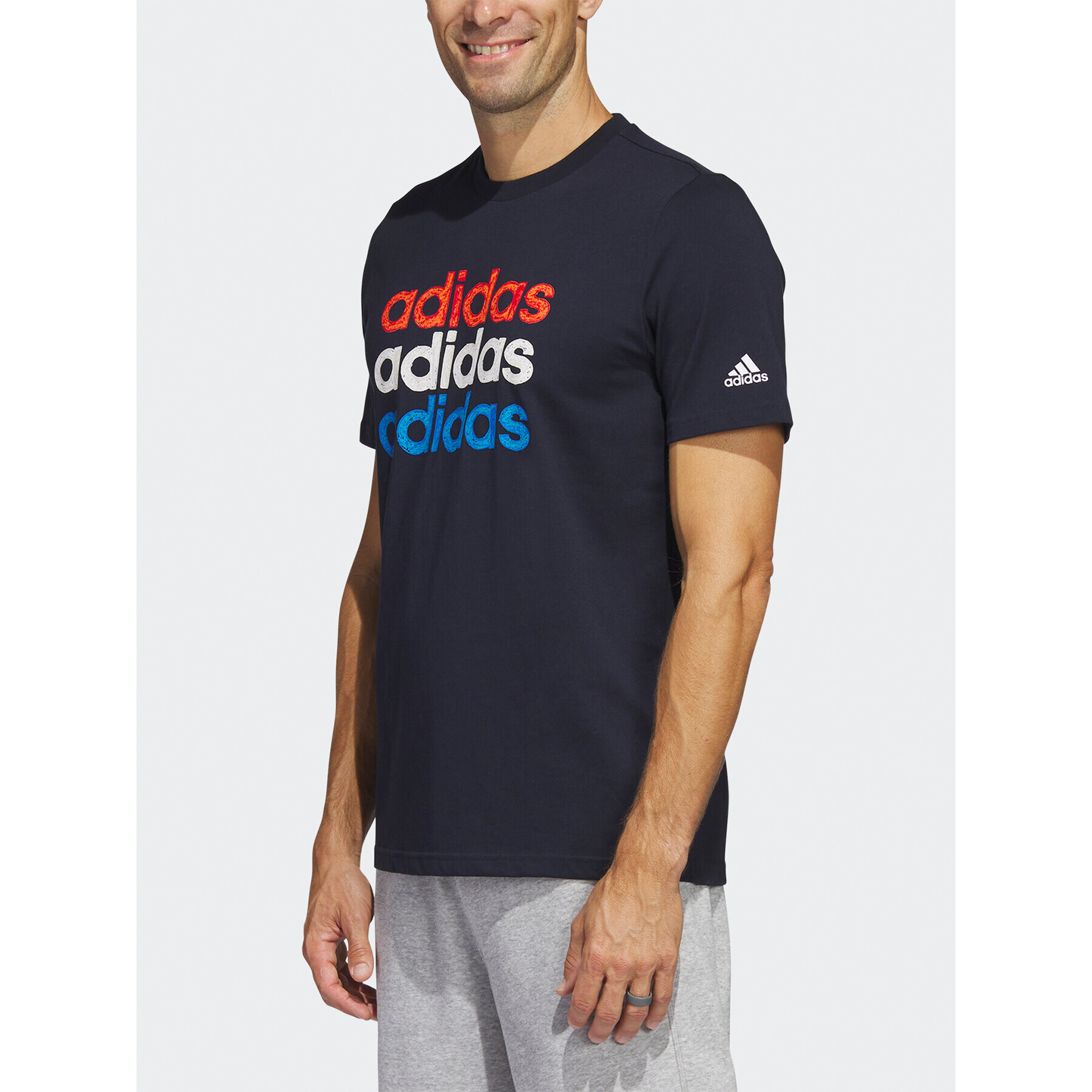 adidas Tricou Multi Linear Sportswear Graphic T-Shirt (Short Sleeve) HS2524 Albastru Regular Fit - Pled.ro