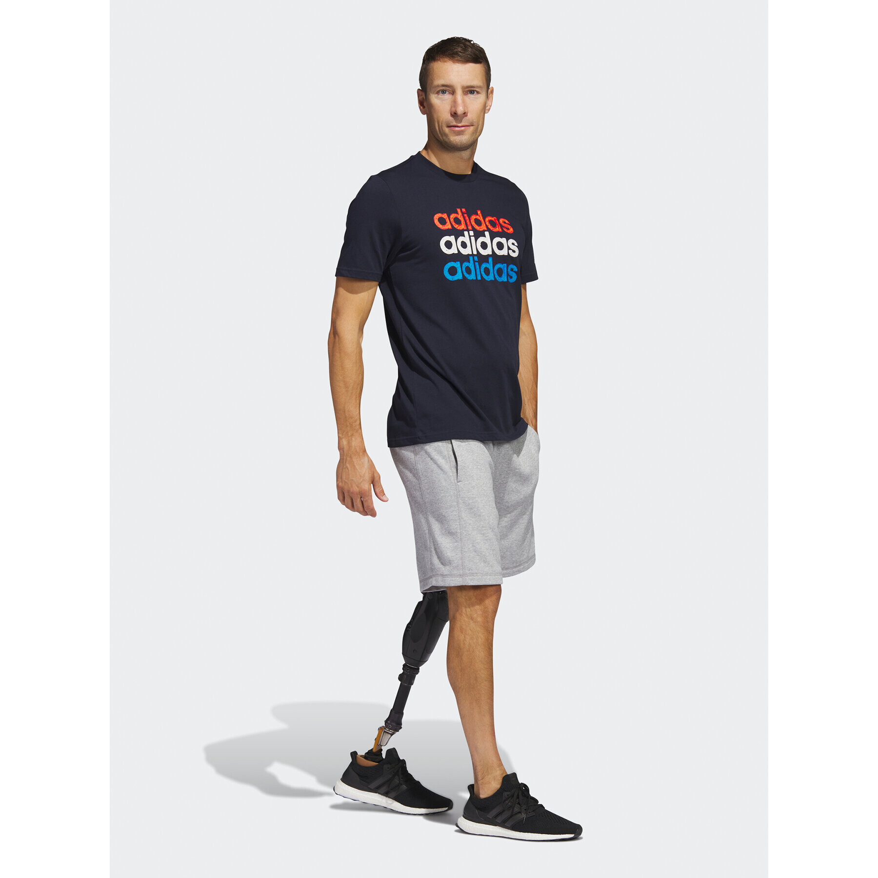 adidas Tricou Multi Linear Sportswear Graphic T-Shirt (Short Sleeve) HS2524 Albastru Regular Fit - Pled.ro