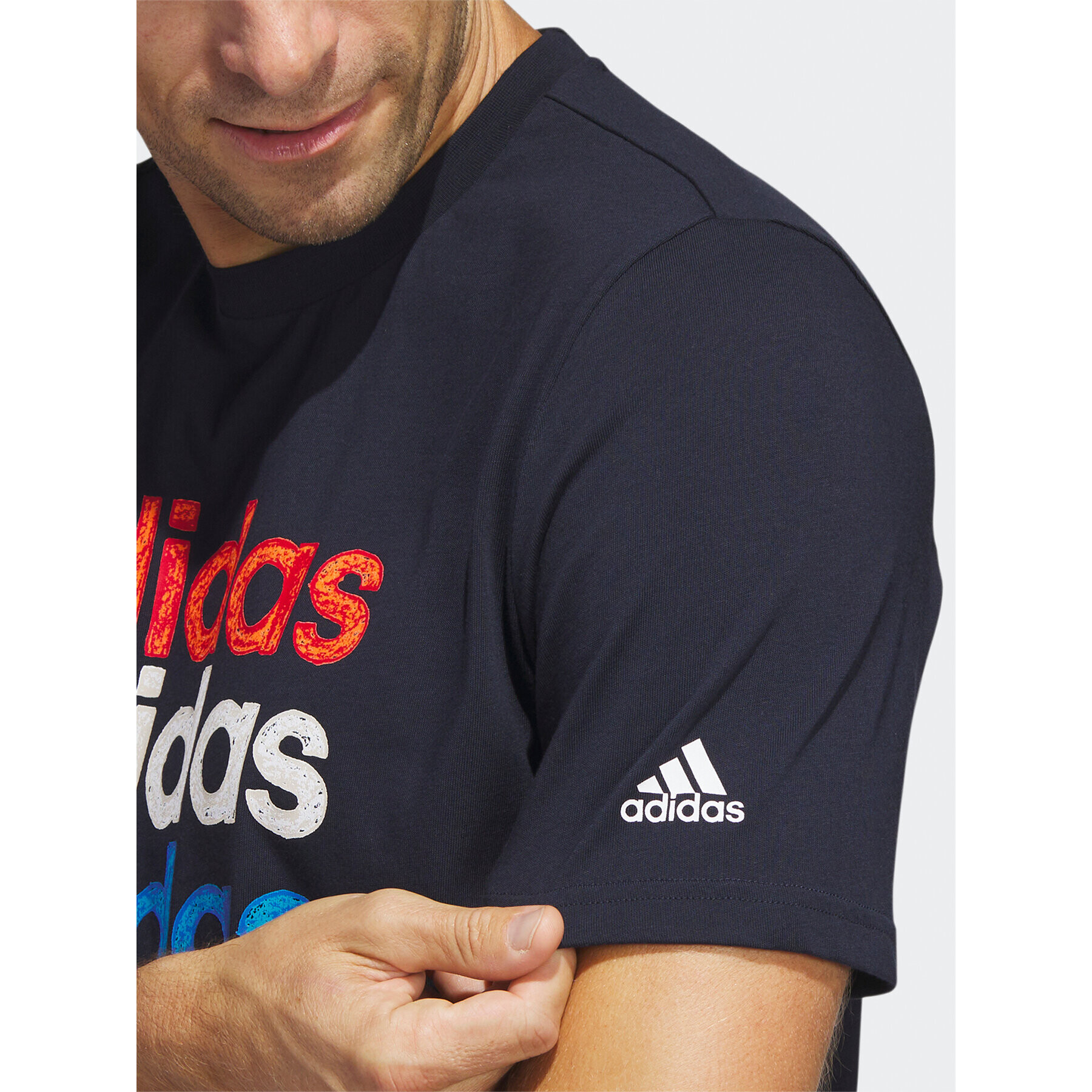 adidas Tricou Multi Linear Sportswear Graphic T-Shirt (Short Sleeve) HS2524 Albastru Regular Fit - Pled.ro