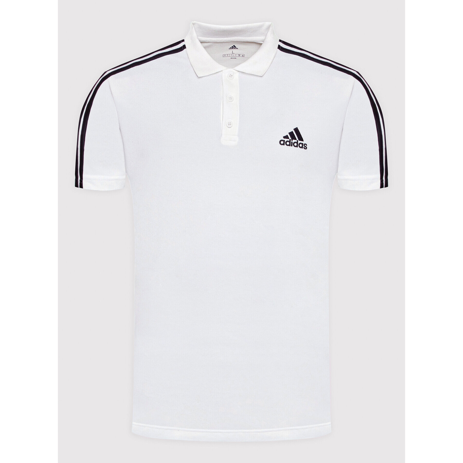 adidas Tricou polo Aeroready Essentials Pique Embroidered Small Logo 3-Stripes GK9138 Alb Regular Fit - Pled.ro