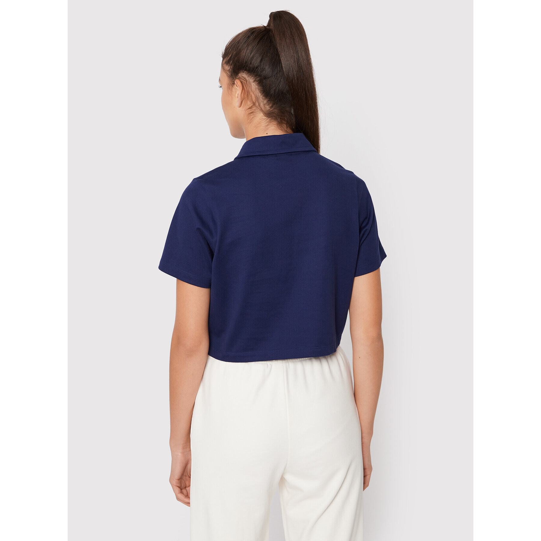 adidas Tricou polo Crop HL6572 Bleumarin Relaxed Fit - Pled.ro