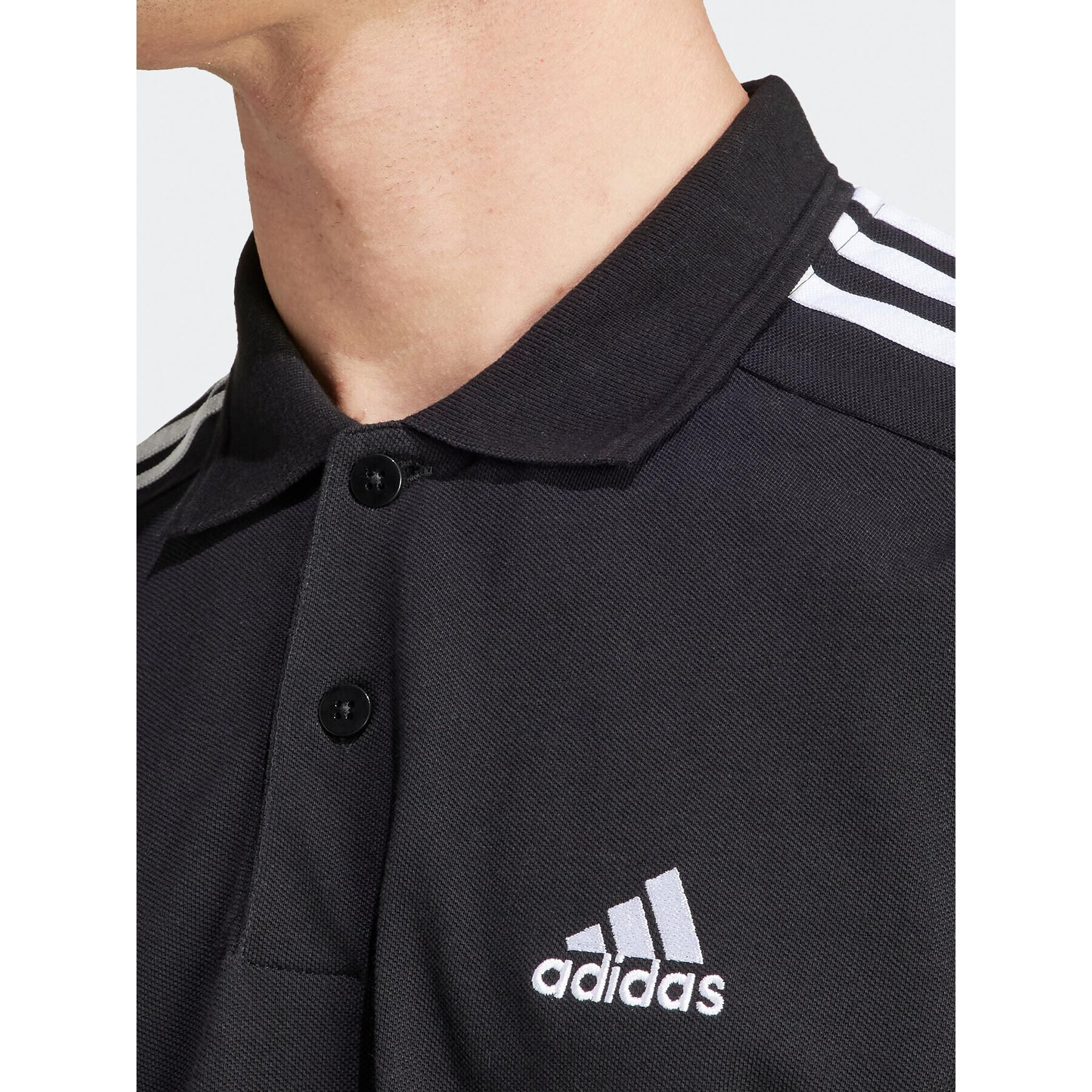 adidas Tricou polo Essentials Piqué Embroidered Small Logo 3-Stripes Polo Shirt IC9310 Negru Regular Fit - Pled.ro