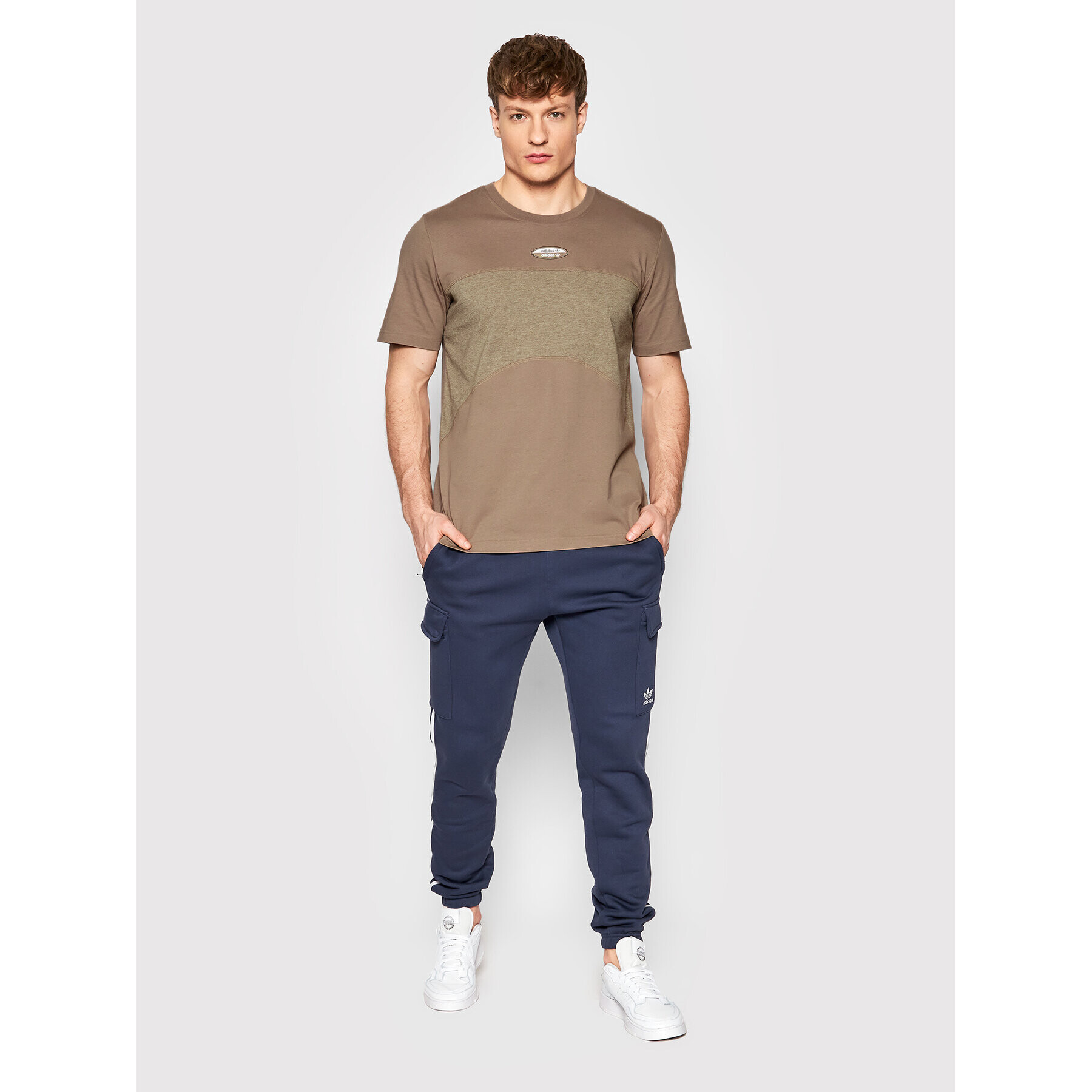 adidas Tricou R.Y.V. Basic HC9472 Bej Regular Fit - Pled.ro