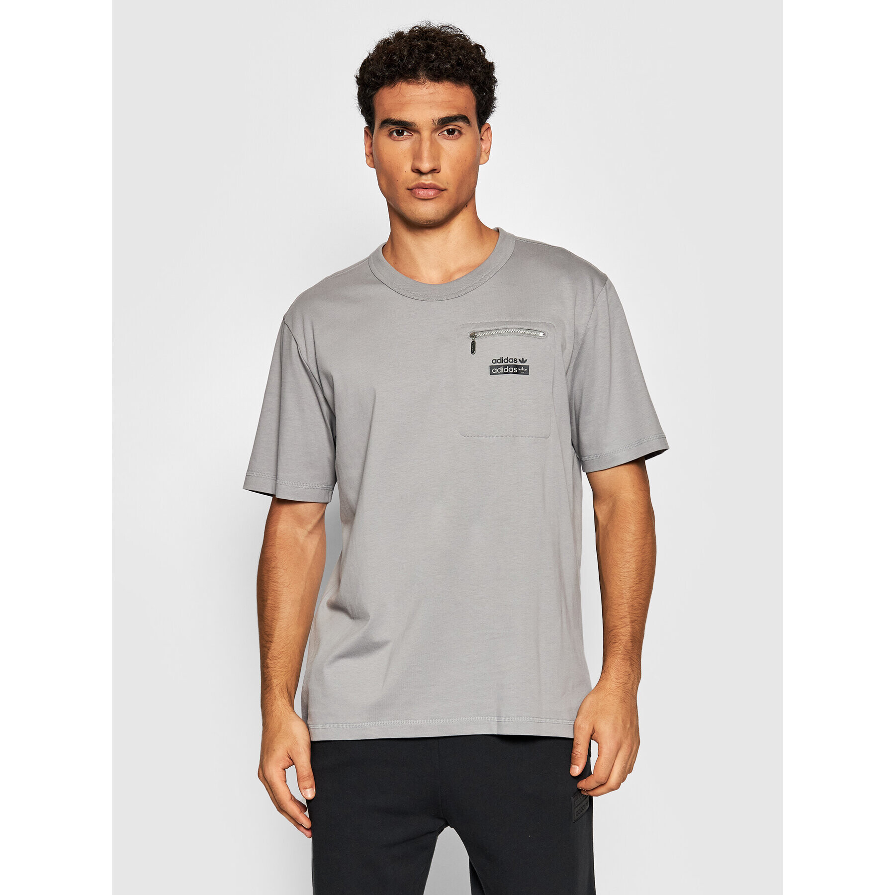 adidas Tricou R.Y.V. H11470 Gri Loose Fit - Pled.ro