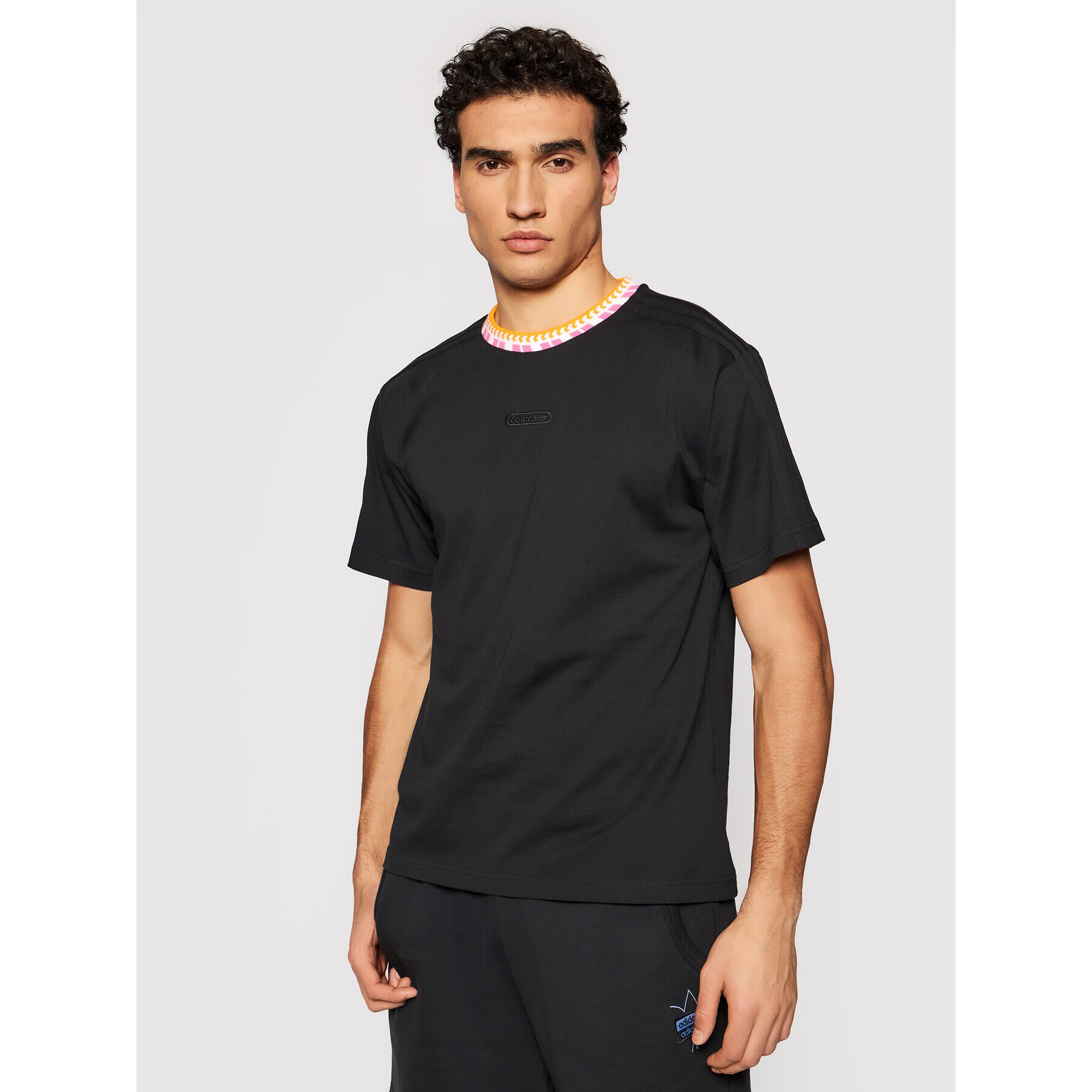 adidas Tricou Rib Detail GN5627 Negru Regular Fit - Pled.ro