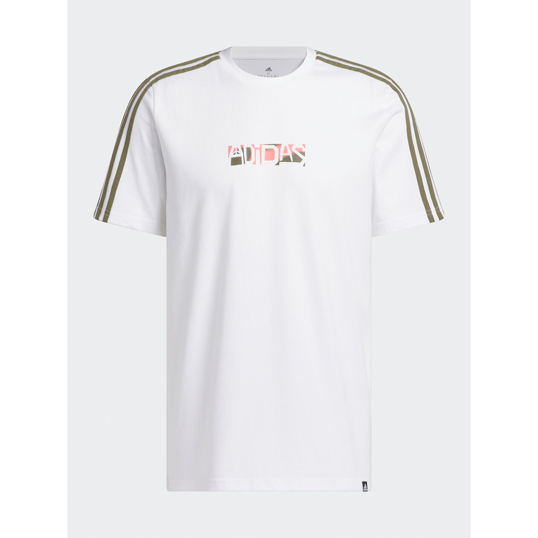 adidas Tricou Sport Optimist 3-Stripes Sportswear Graphic T-Shirt (Short Sleeve) HT3025 Alb Regular Fit - Pled.ro