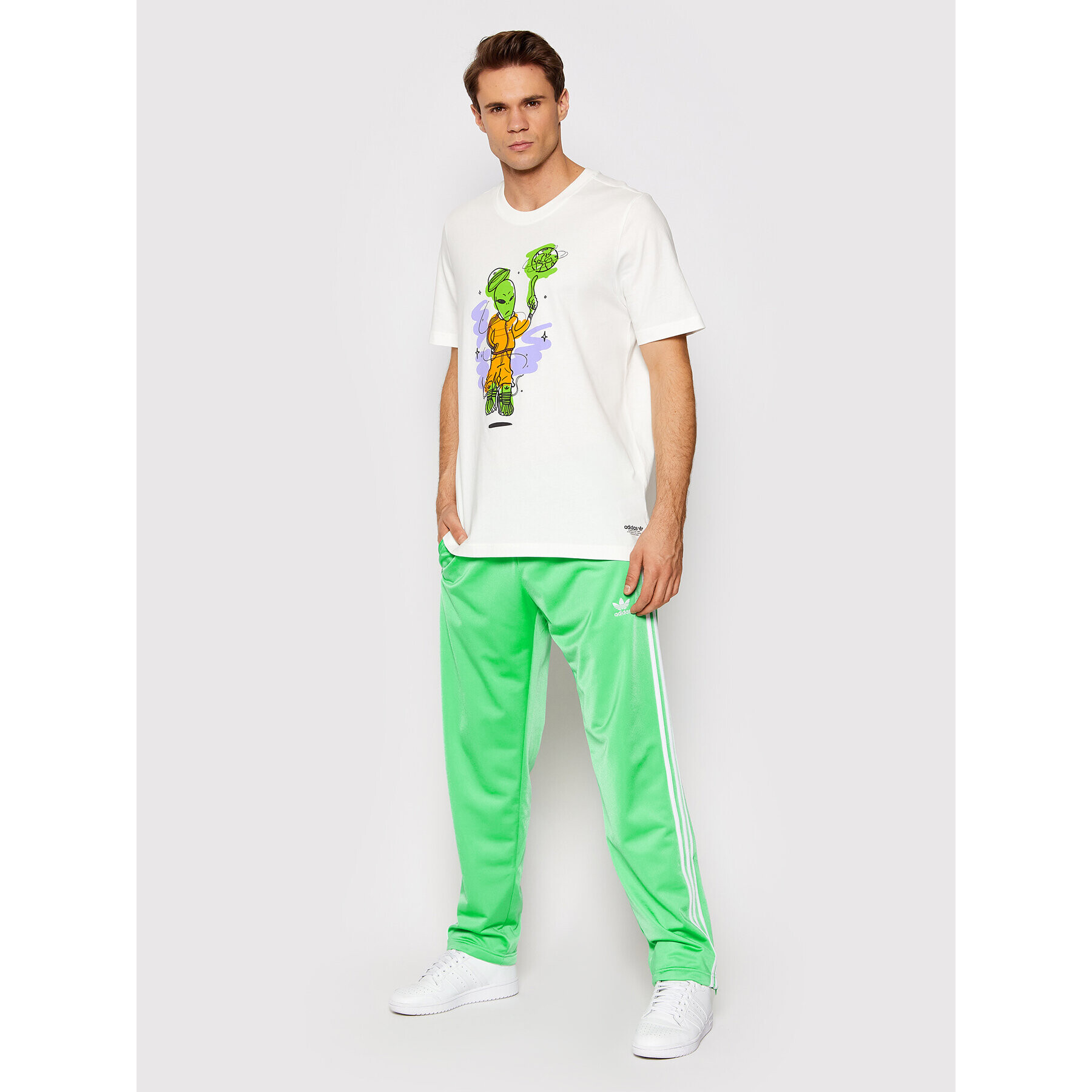 adidas Tricou Stoked Alien HC7149 Alb Regular Fit - Pled.ro