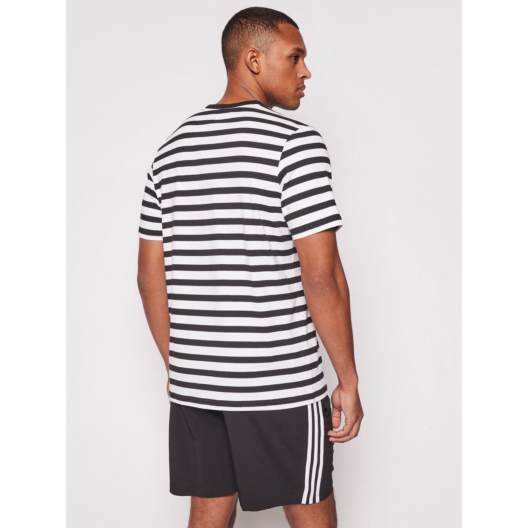 adidas Tricou Stripy GK9137 Negru Regular Fit - Pled.ro