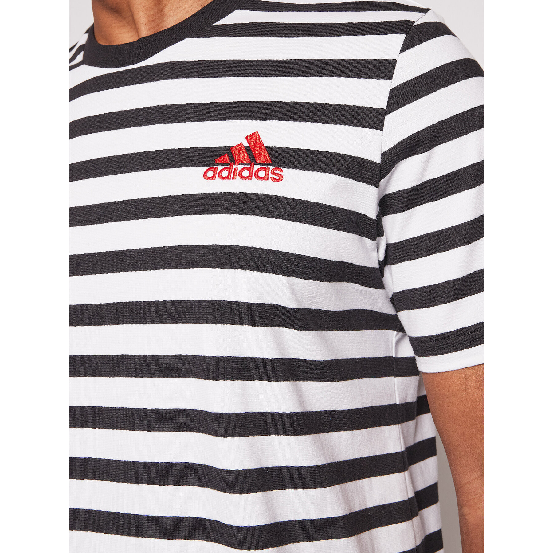 adidas Tricou Stripy GK9137 Negru Regular Fit - Pled.ro