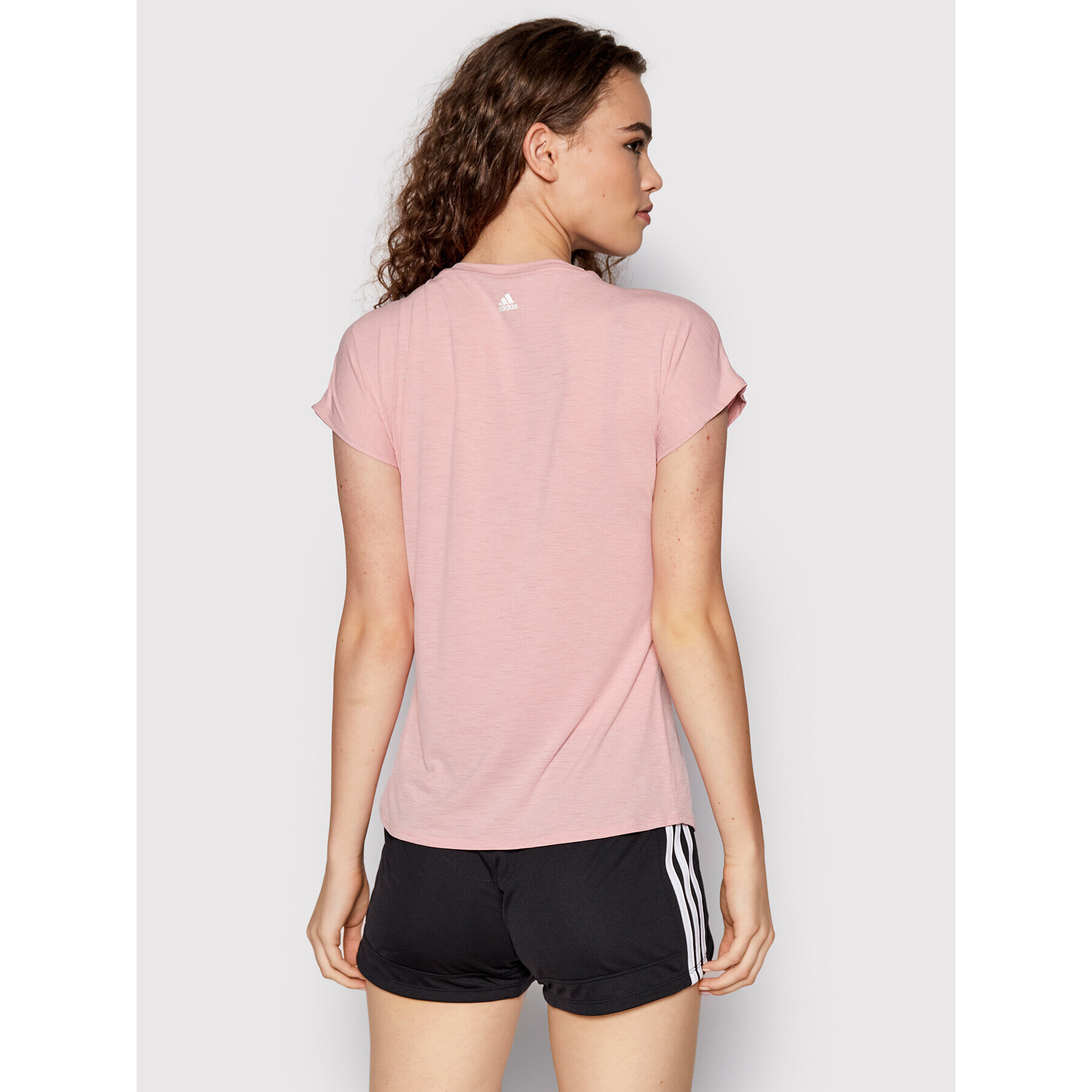 adidas Tricou tehnic 3-Stripes HB6281 Roz Regular Fit - Pled.ro