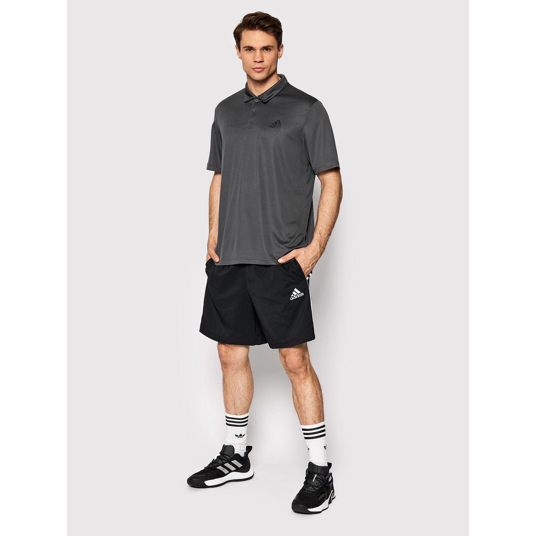 adidas Tricou tehnic Aeroready Designed To Move Sport H30285 Gri Regular Fit - Pled.ro