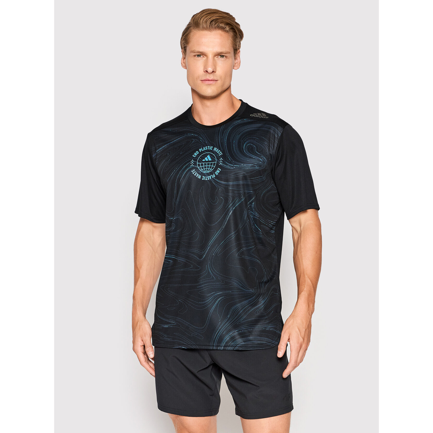 adidas Tricou tehnic Designed For Running For The Oceans HM1214 Negru Regular Fit - Pled.ro