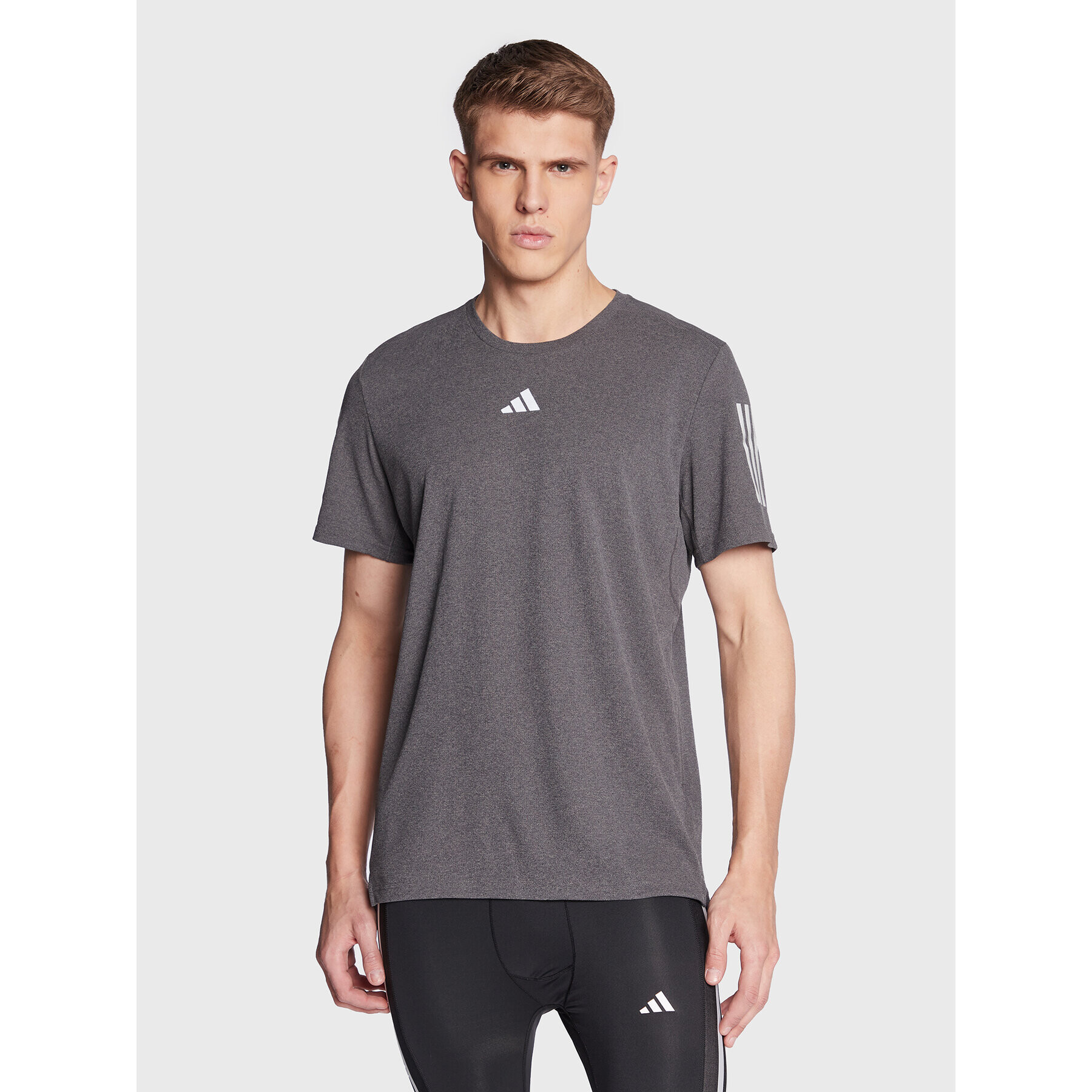 adidas Tricou tehnic Own The Run HR6617 Gri Regular Fit - Pled.ro