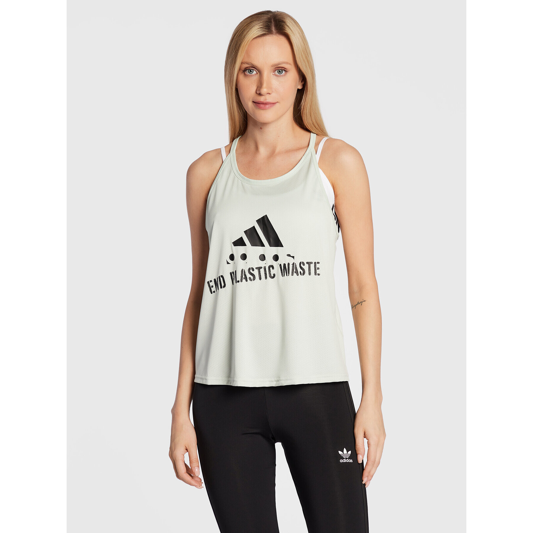 adidas Tricou tehnic Run Fast HA4290 Verde Regular Fit - Pled.ro