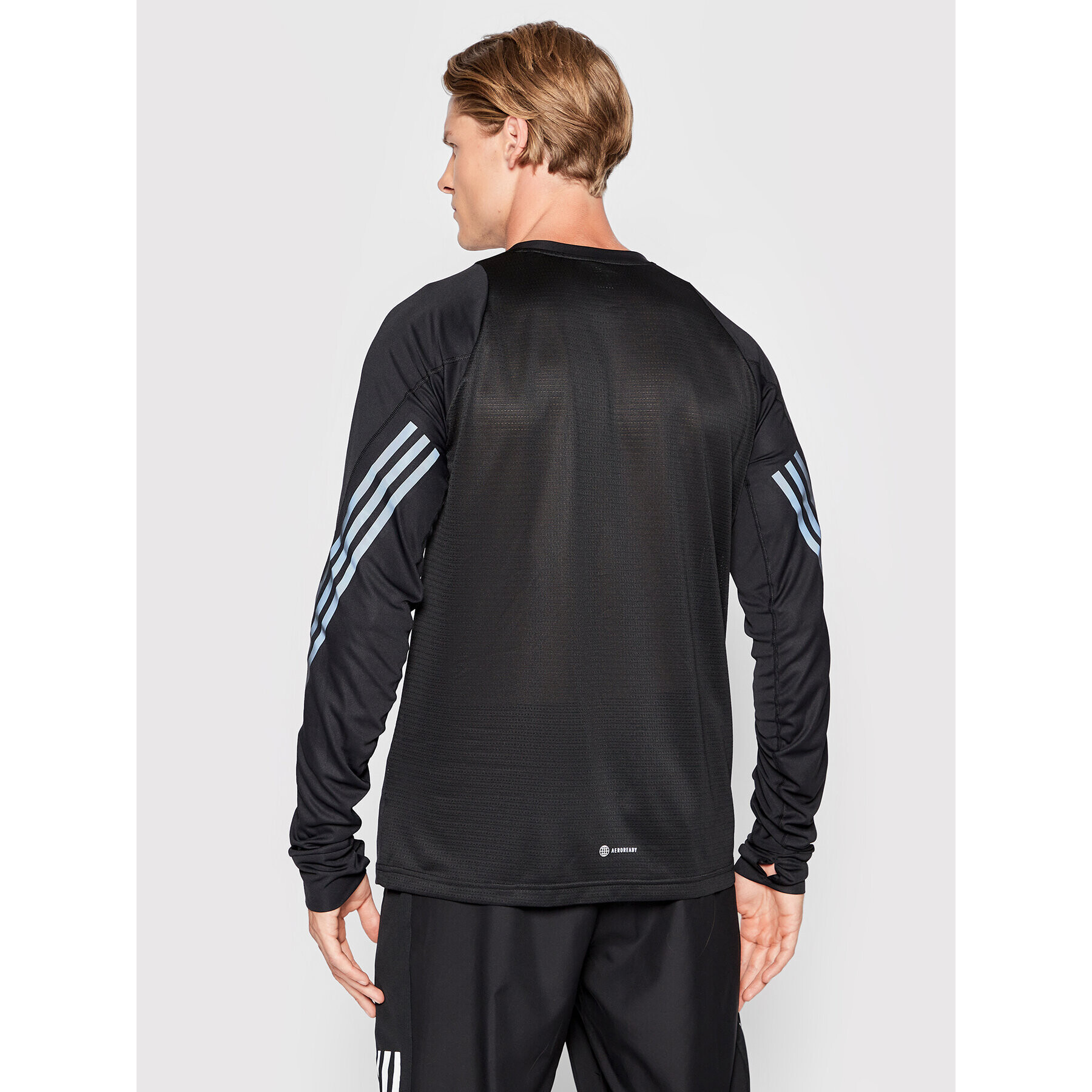 adidas Tricou tehnic Run Icon Full Reflective 3-Stripes HB7434 Negru Slim Fit - Pled.ro