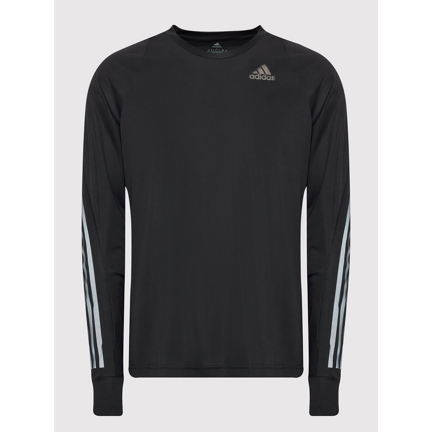 adidas Tricou tehnic Run Icon Full Reflective 3-Stripes HB7434 Negru Slim Fit - Pled.ro