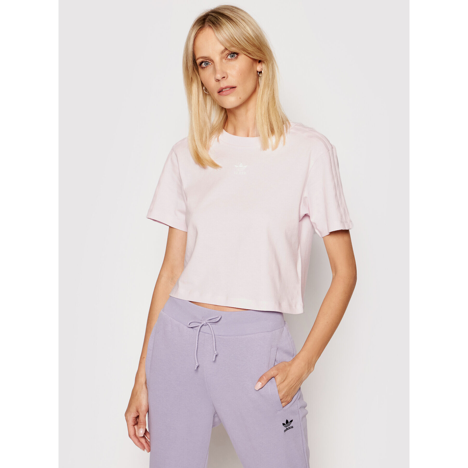 adidas Tricou Tennis Luxure Cropped H56453 Roz Cropped Fit - Pled.ro