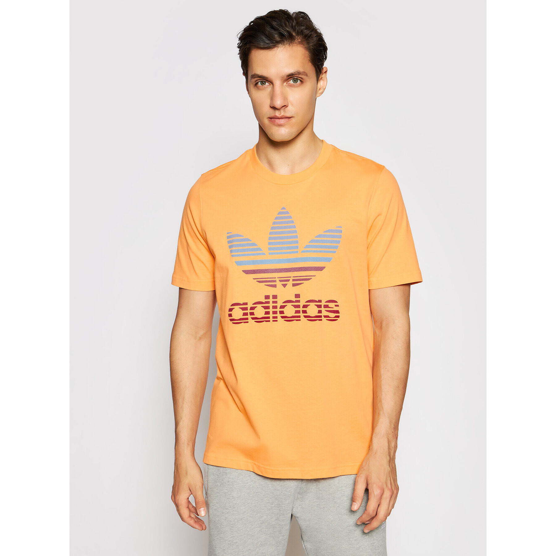 adidas Tricou Trefoil Ombré GN3651 Portocaliu Regular Fit - Pled.ro