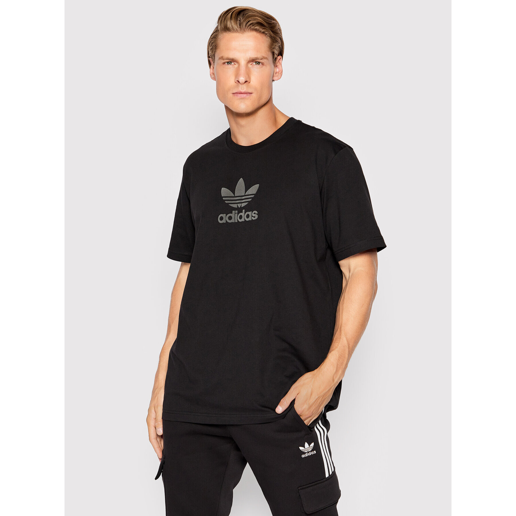 adidas Tricou Treofil Series Street HS8893 Negru Regular Fit - Pled.ro